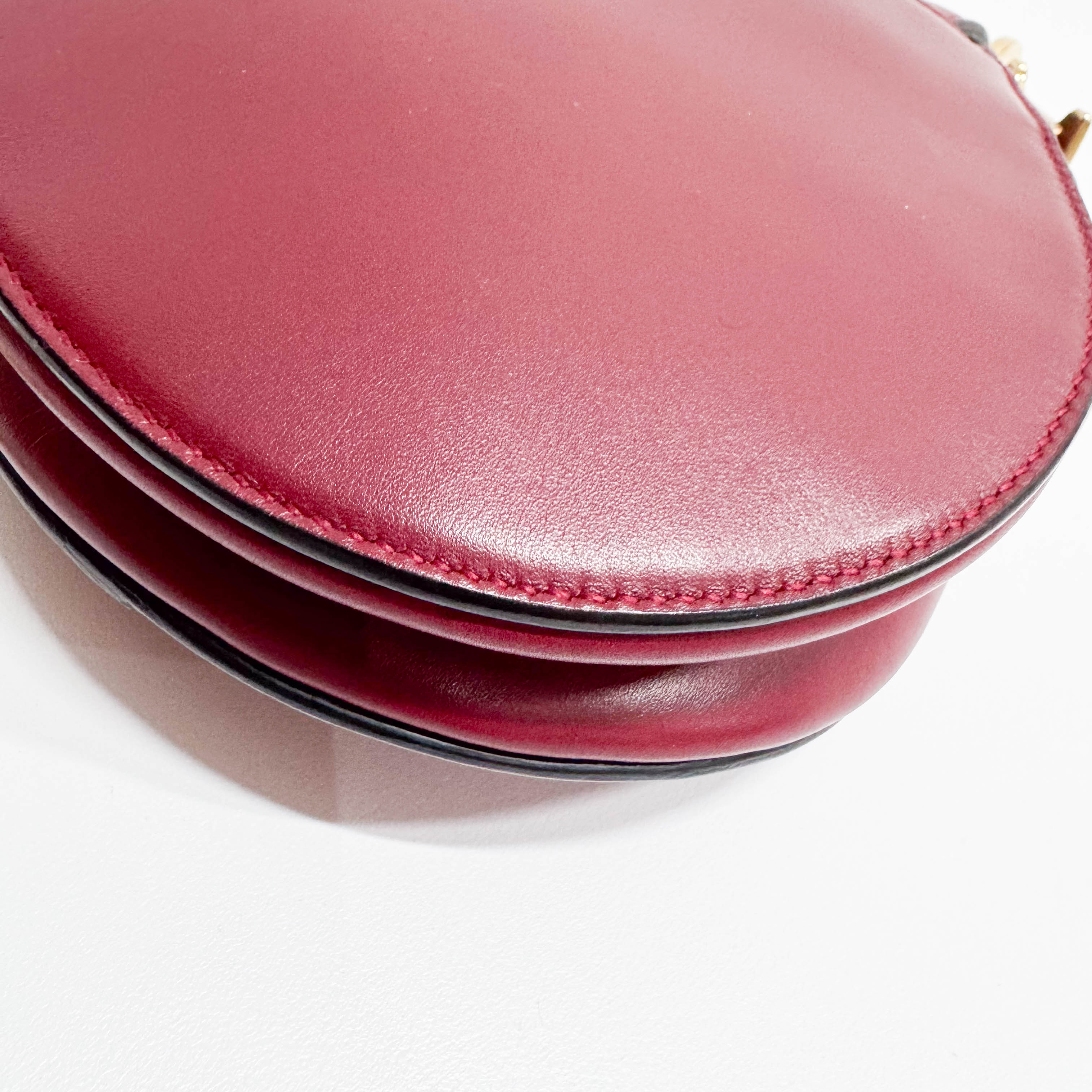 Saddle Red Leather Shoulder Bag