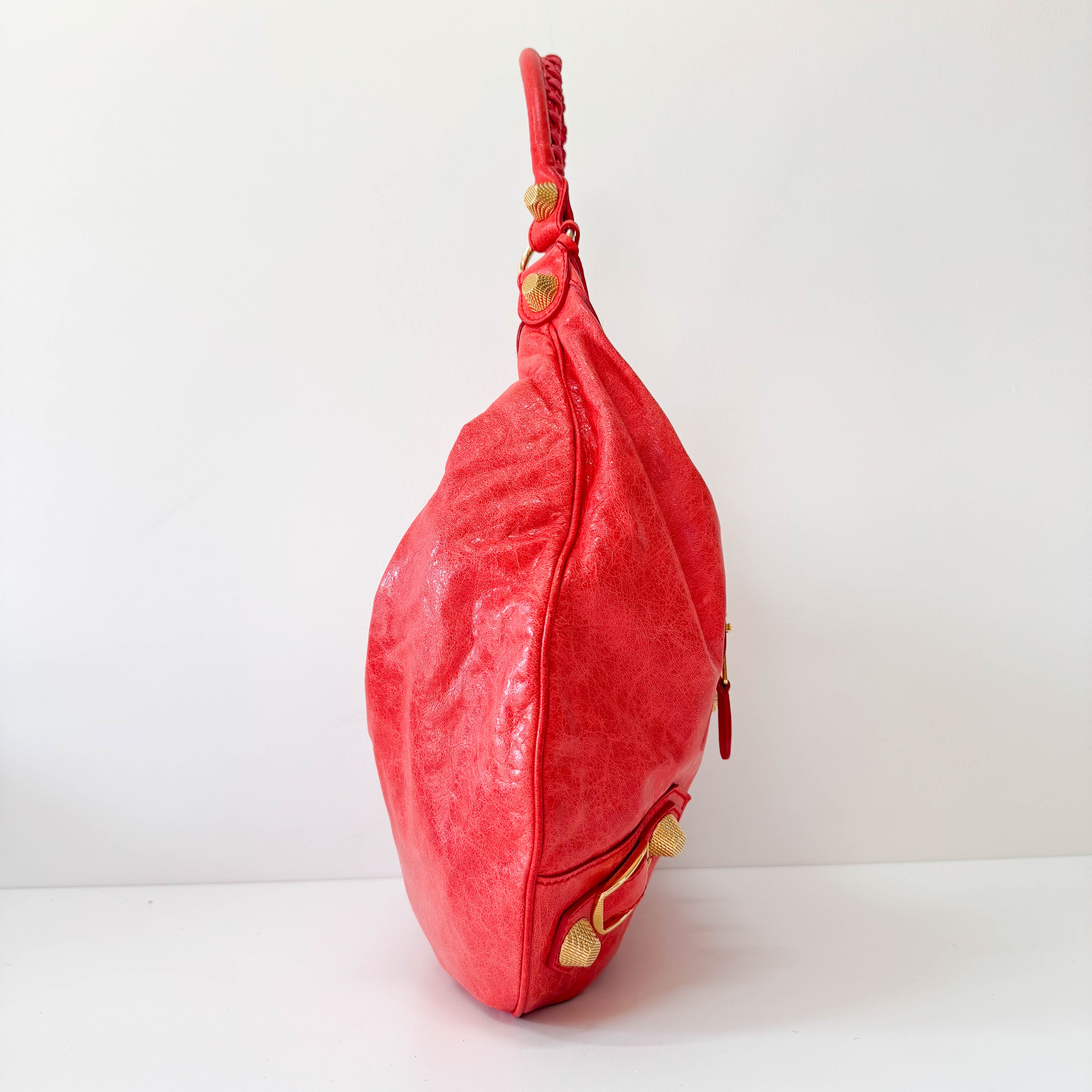 The Day Red Leather Hobo Shoulder Bag