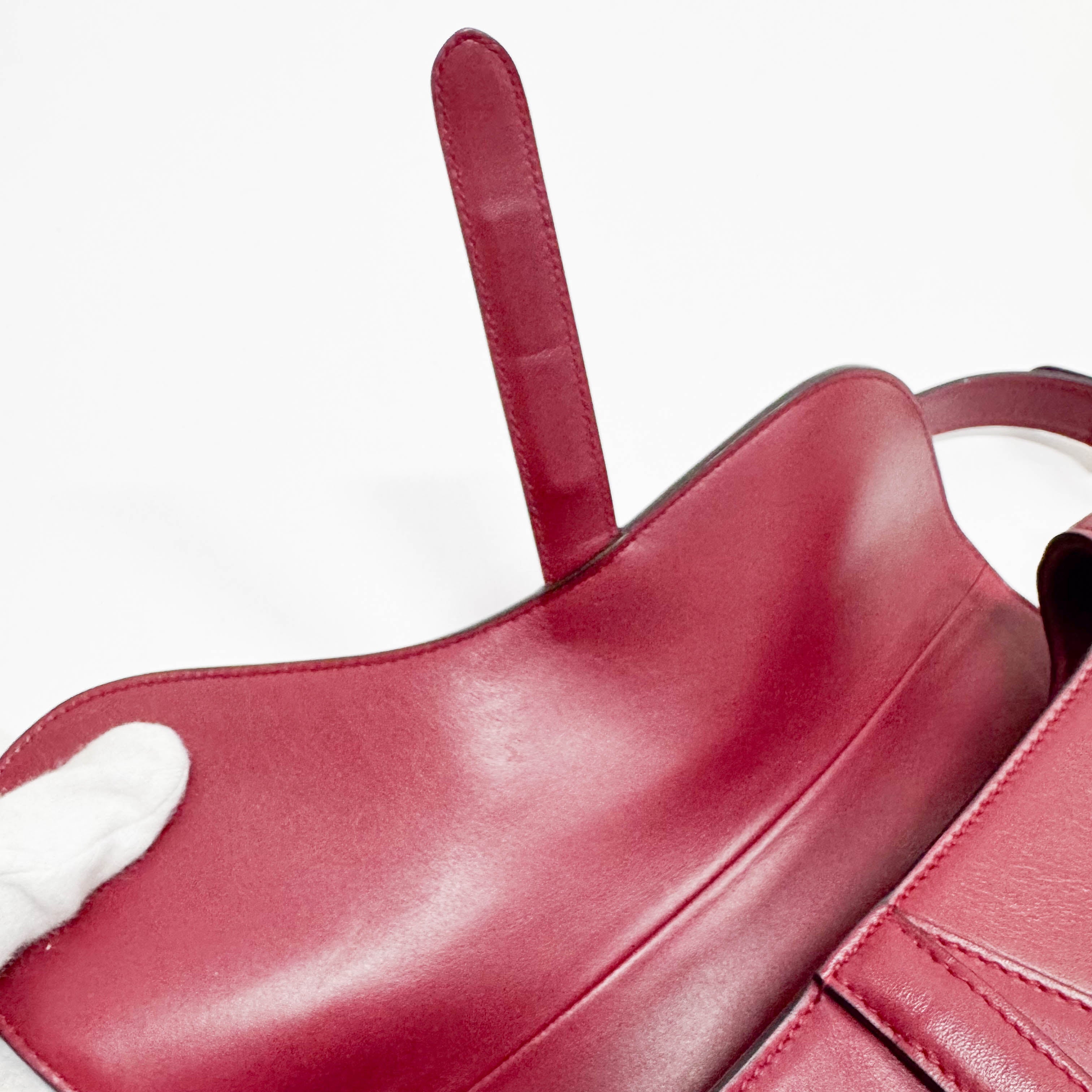 Saddle Red Leather Shoulder Bag