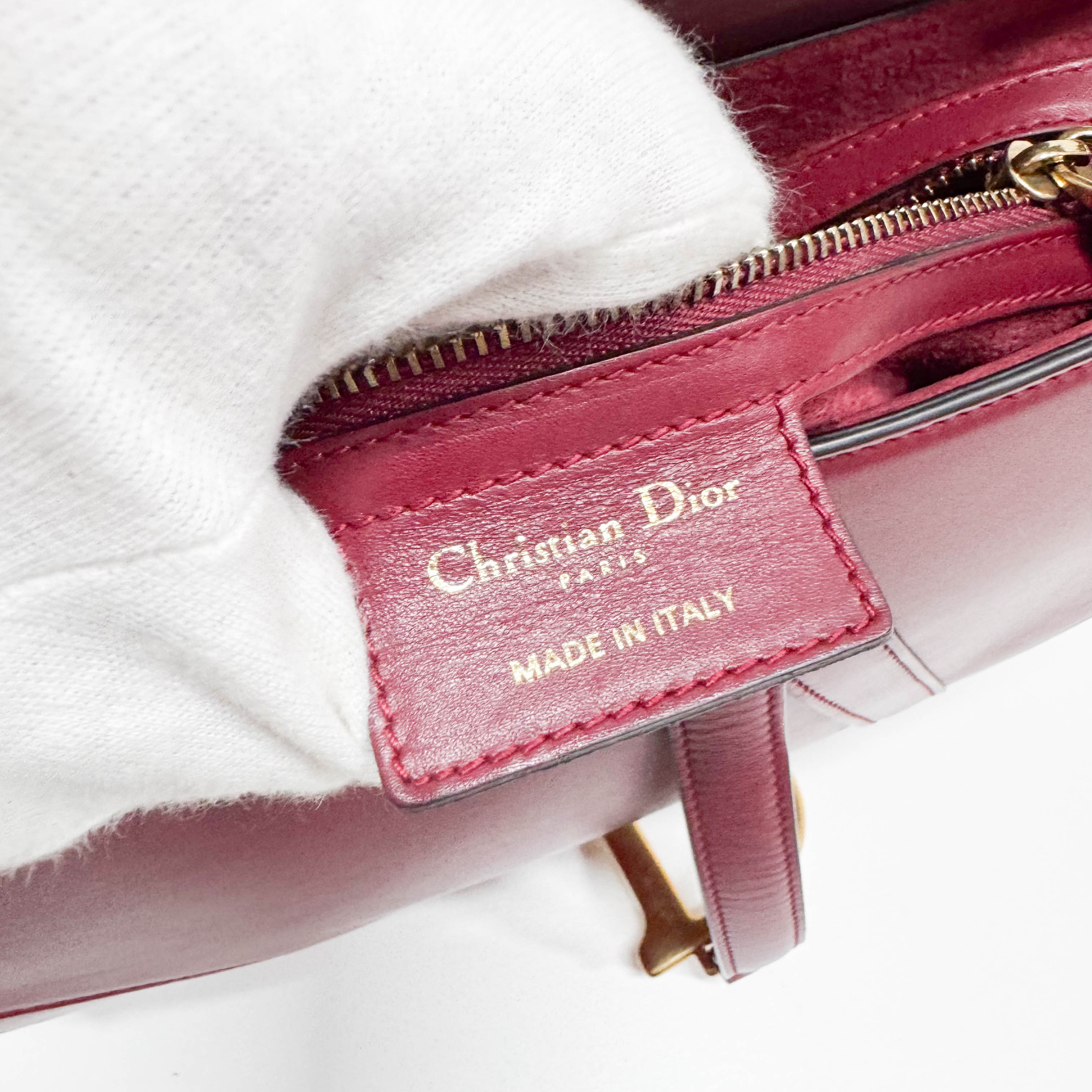 Saddle Red Leather Shoulder Bag