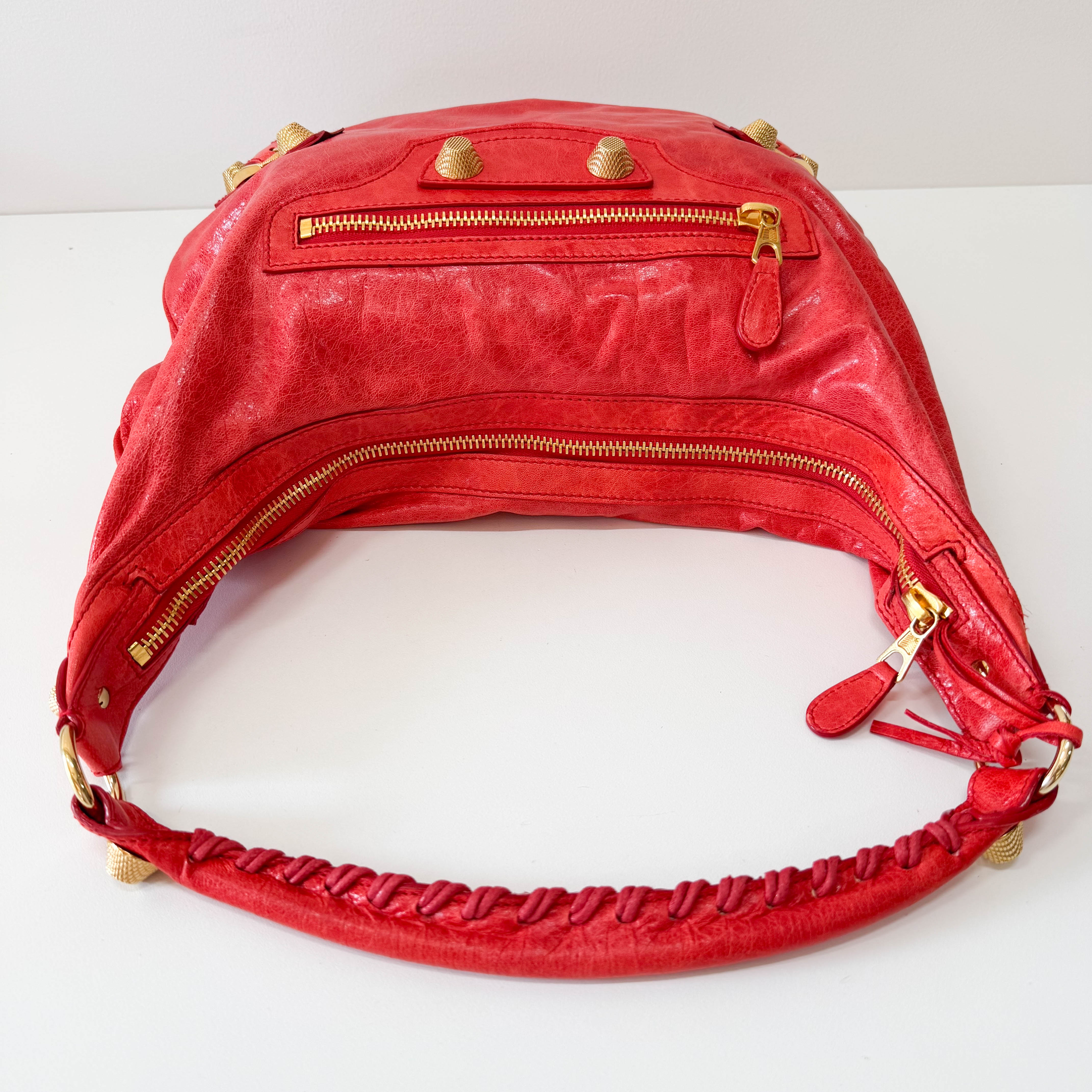The Day Red Leather Hobo Shoulder Bag
