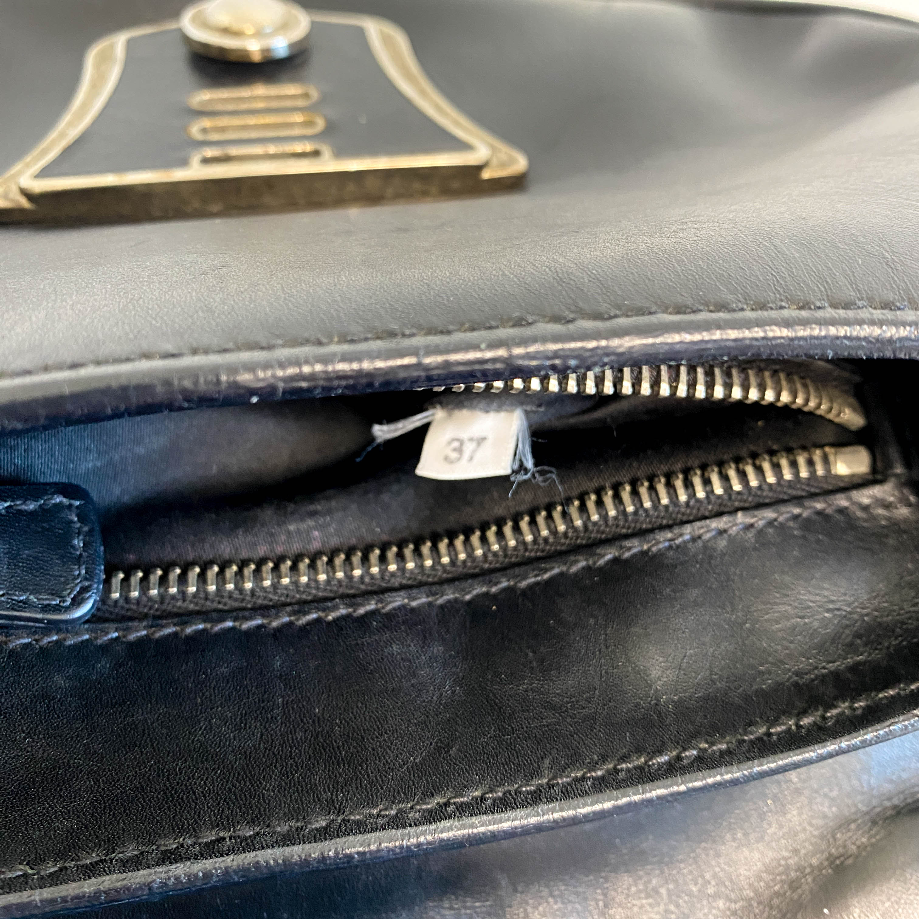 Vintage Archive Black Leather Chain Shoulder Bag