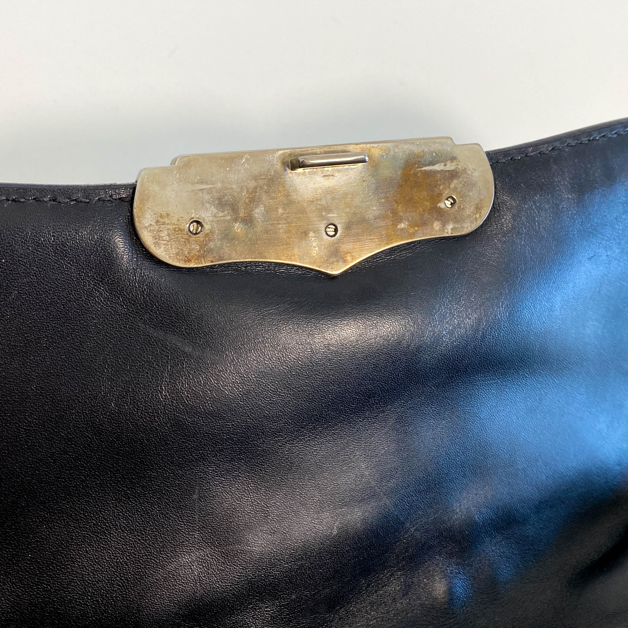 Vintage Archive Black Leather Chain Shoulder Bag