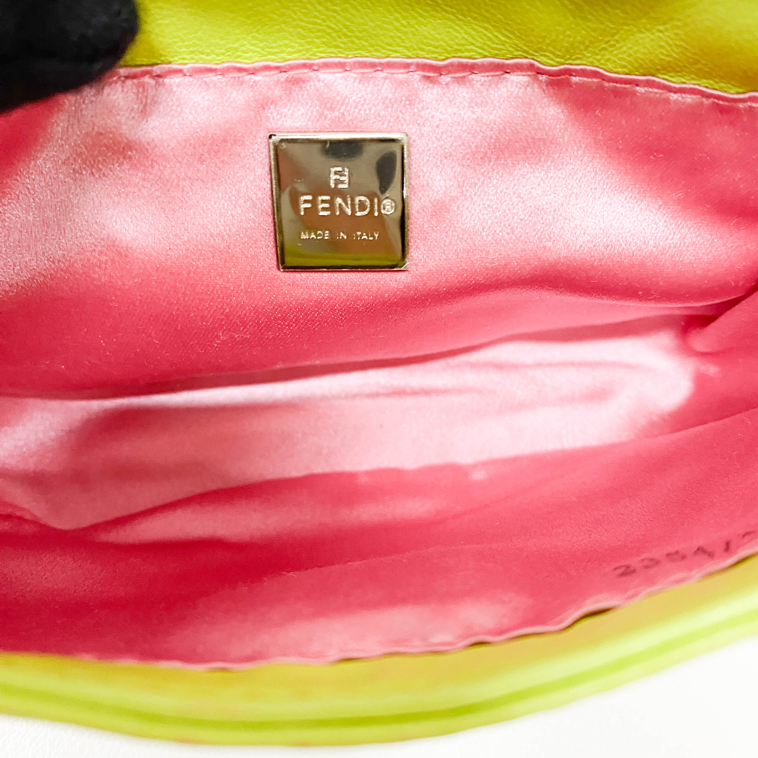 Mini Croissant Lime Green Leather Handbag