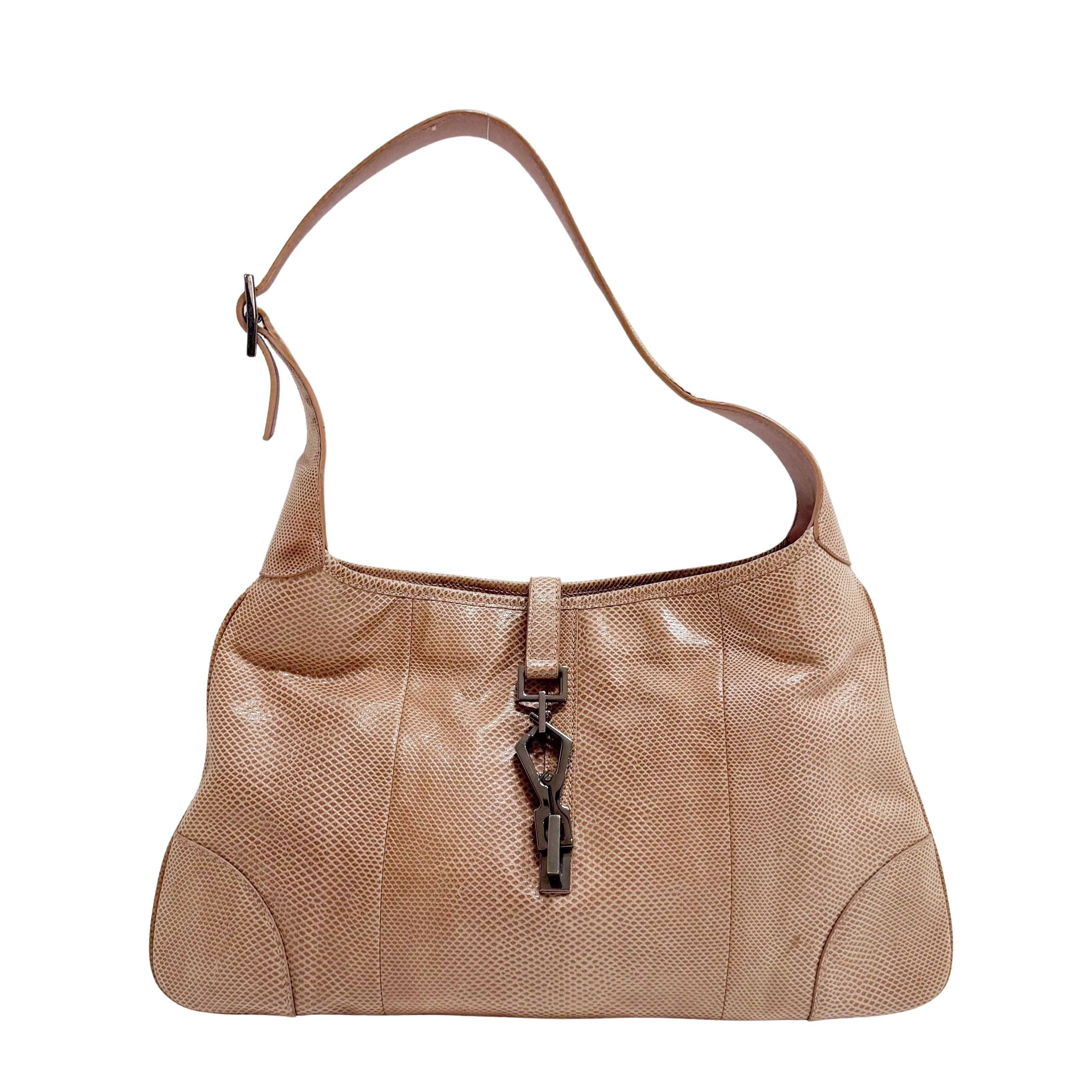 Jackie Brown Python Leather Embossed Shoulder Bag