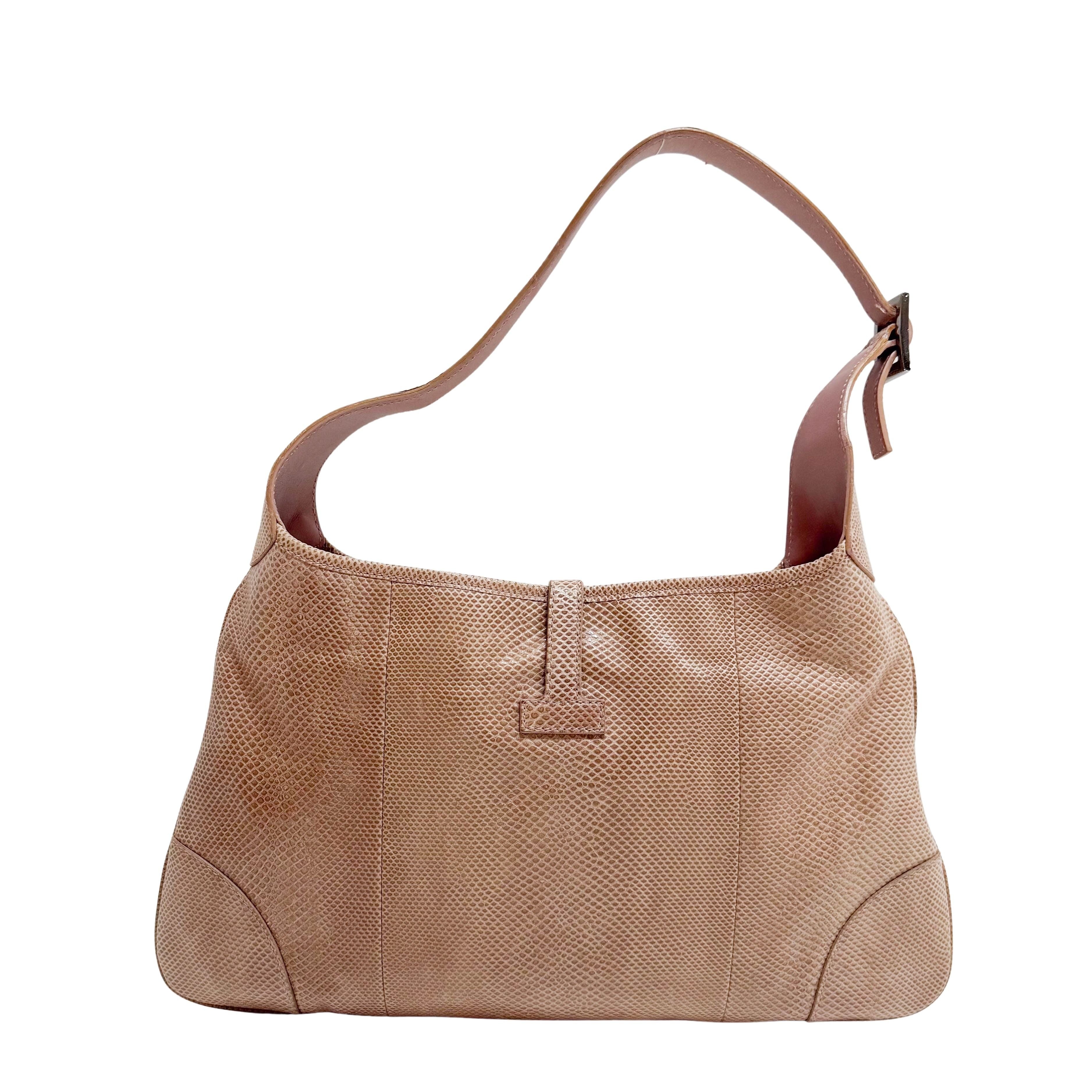 Jackie Brown Python Leather Embossed Shoulder Bag