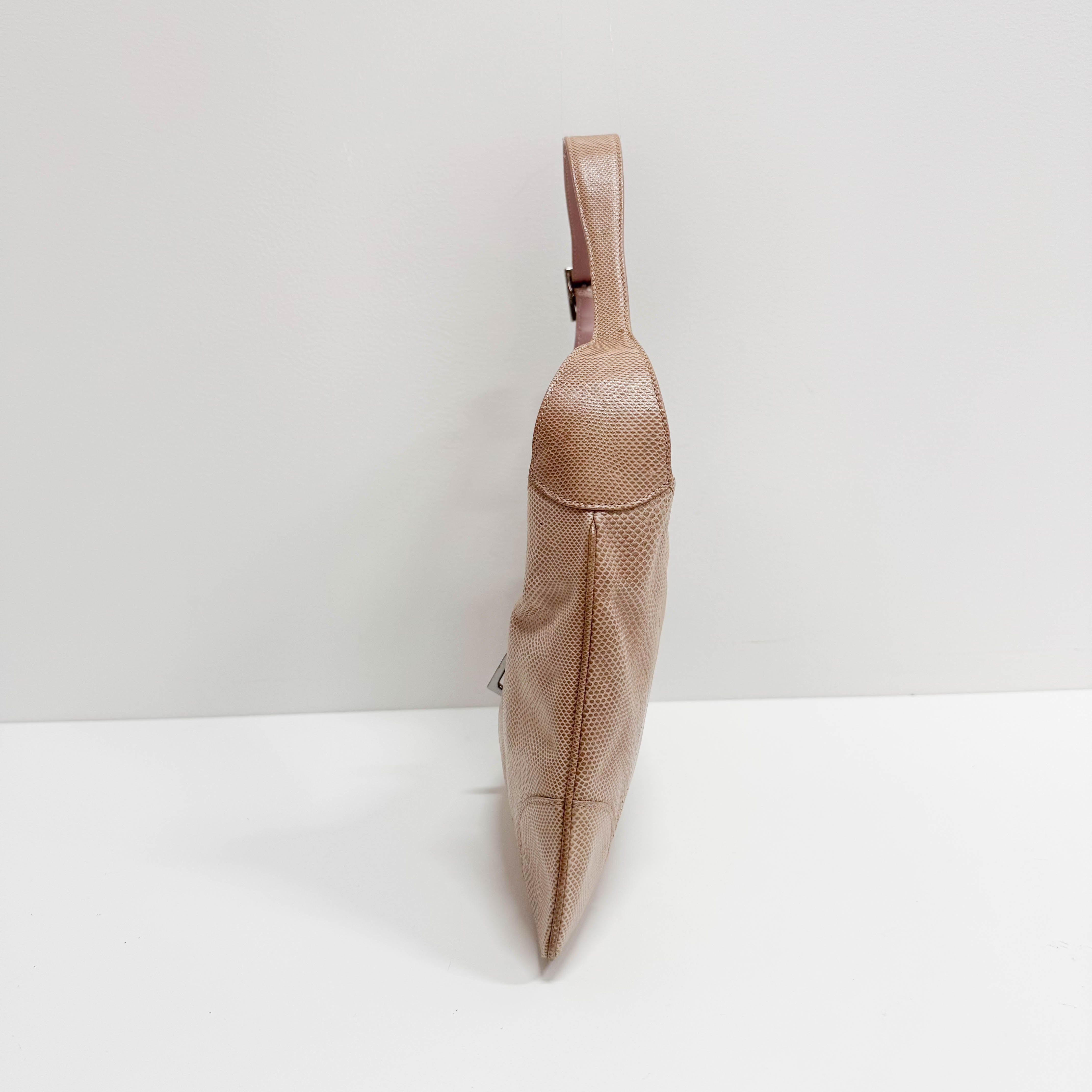 Jackie Brown Python Leather Embossed Shoulder Bag