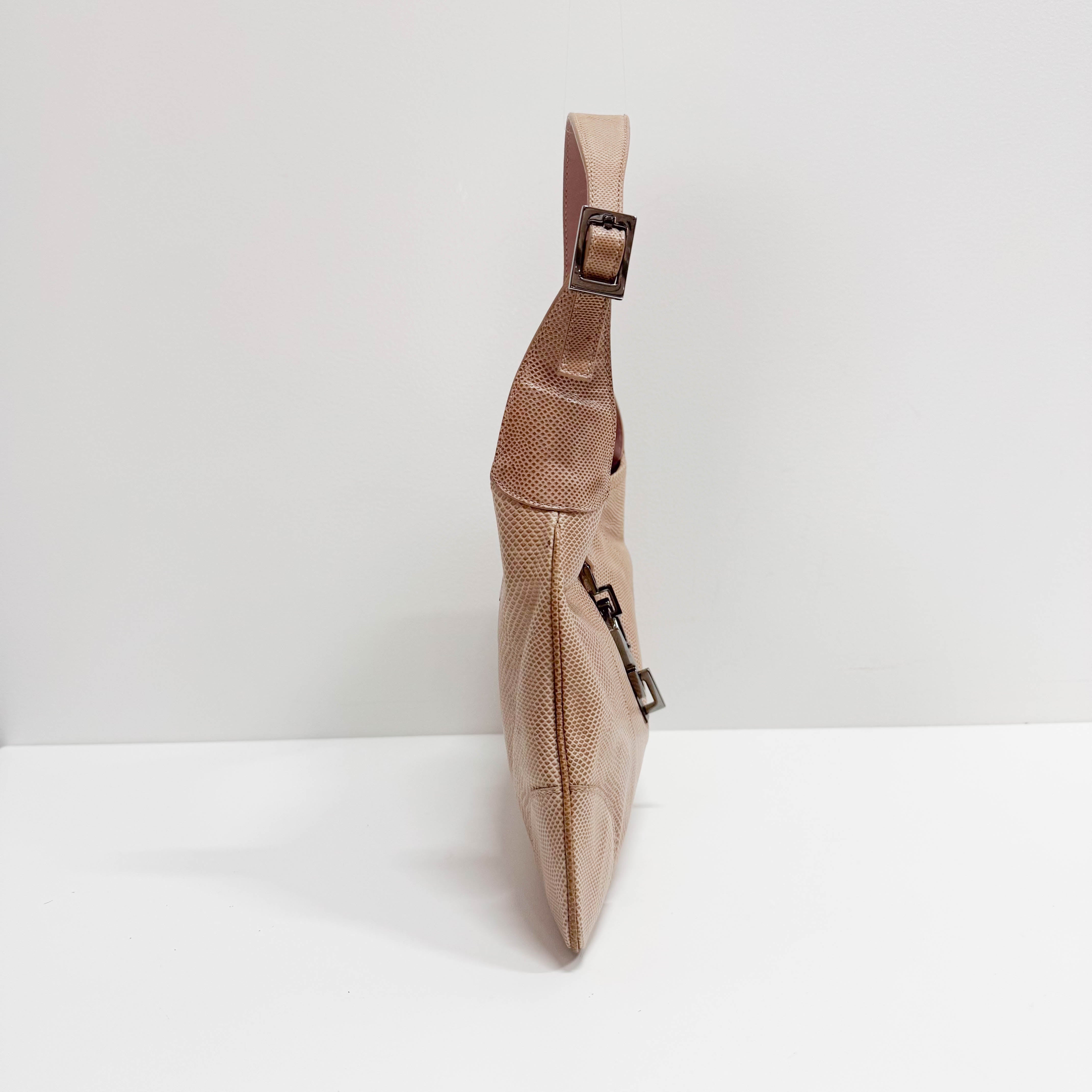 Jackie Brown Python Leather Embossed Shoulder Bag