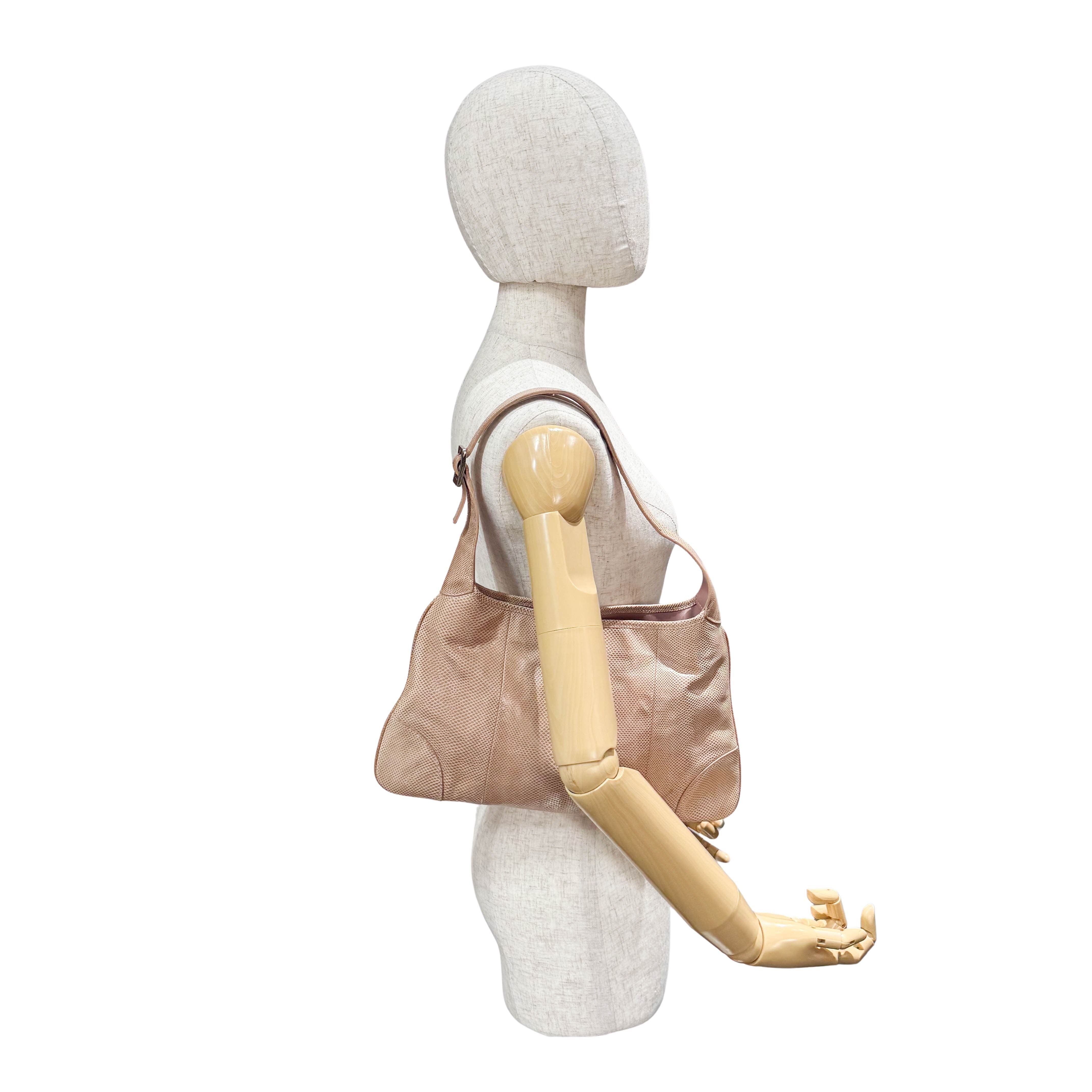 Jackie Brown Python Leather Embossed Shoulder Bag