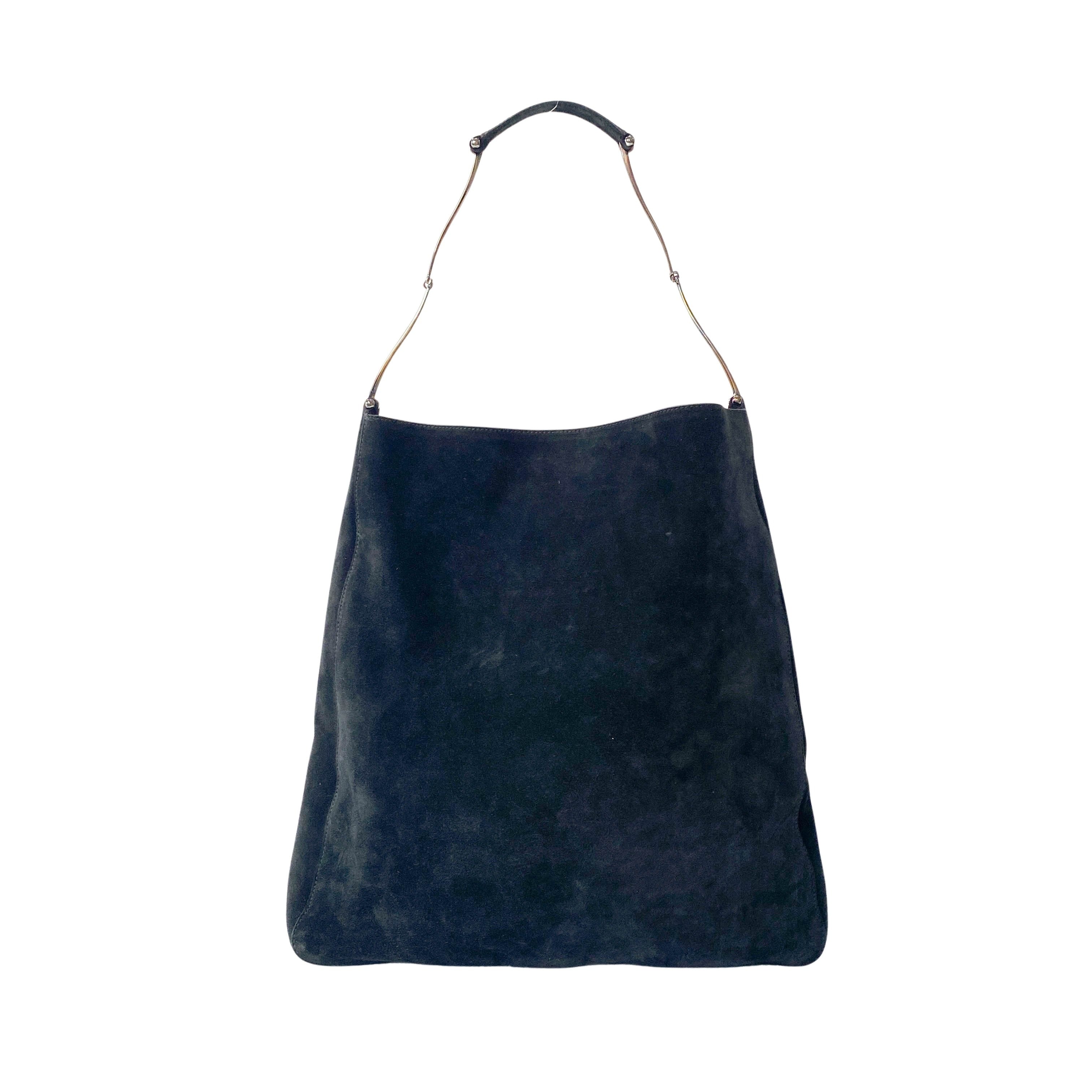 Black Suede Tote Bag