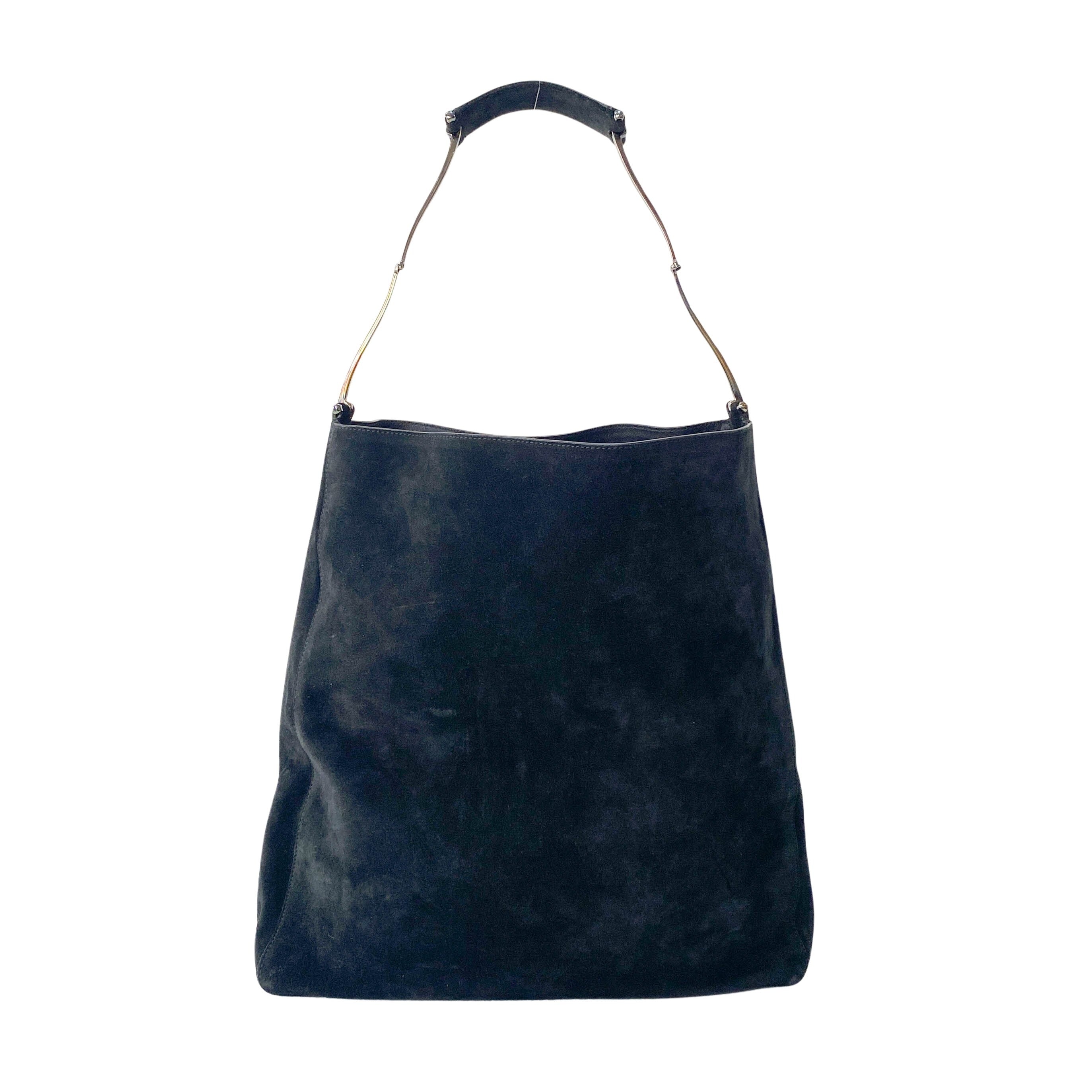 Black Suede Tote Bag