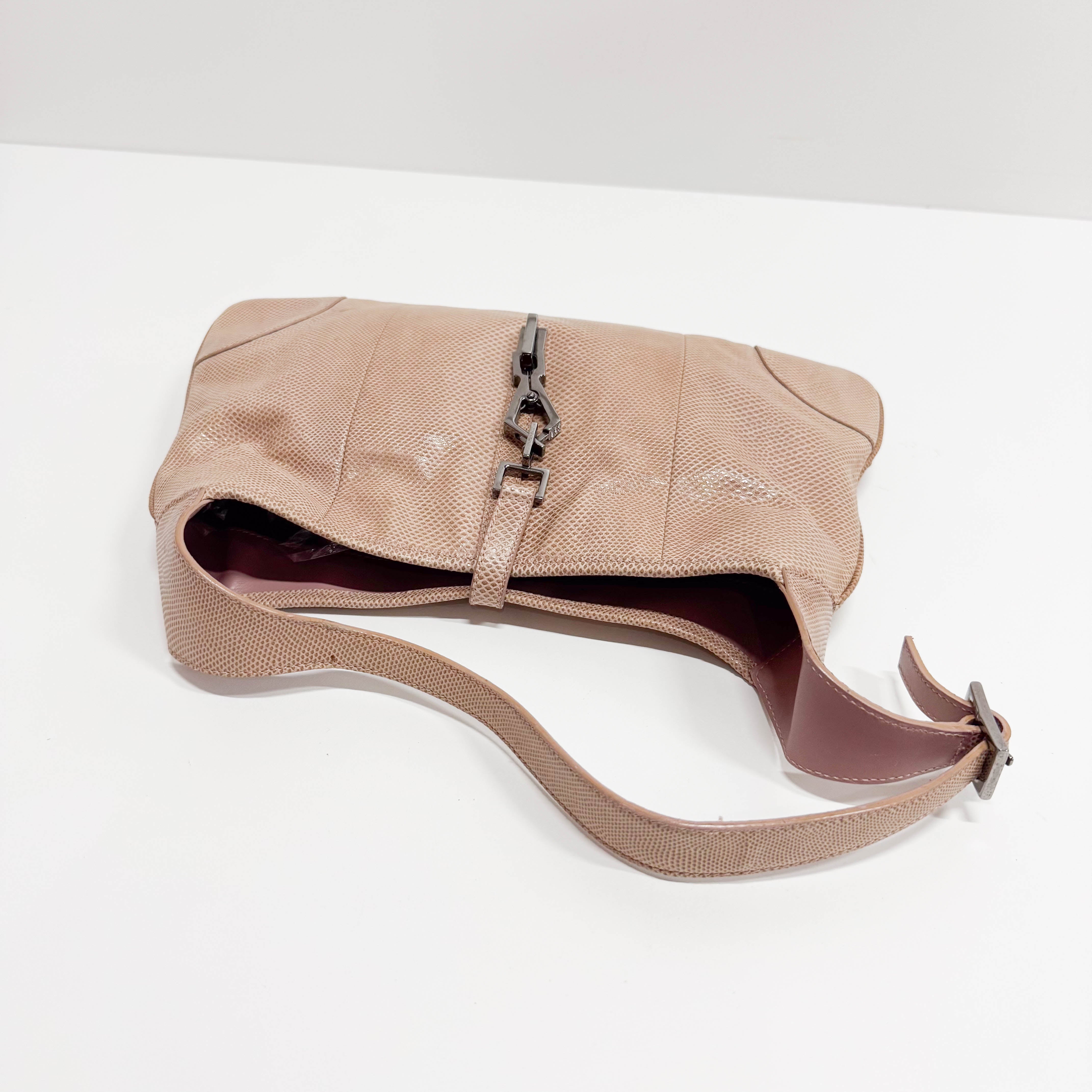 Jackie Brown Python Leather Embossed Shoulder Bag