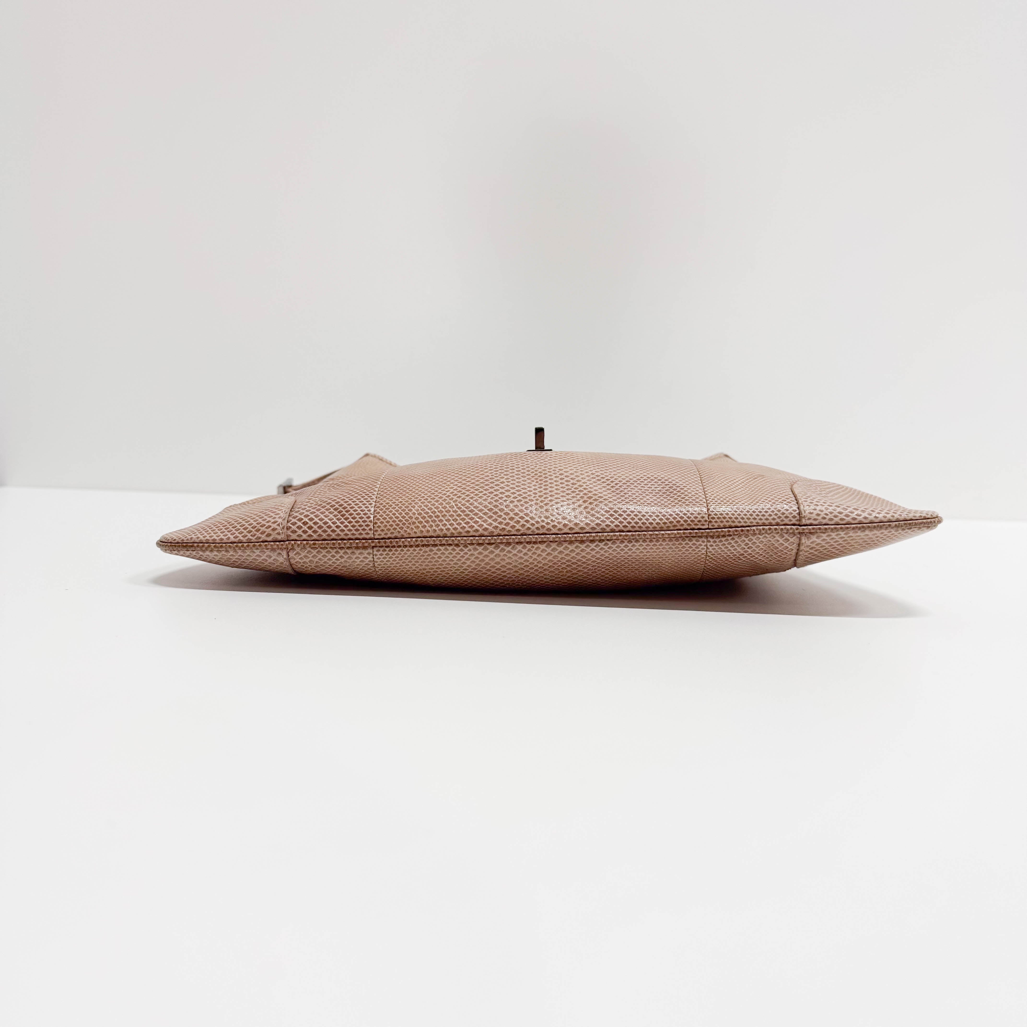 Jackie Brown Python Leather Embossed Shoulder Bag