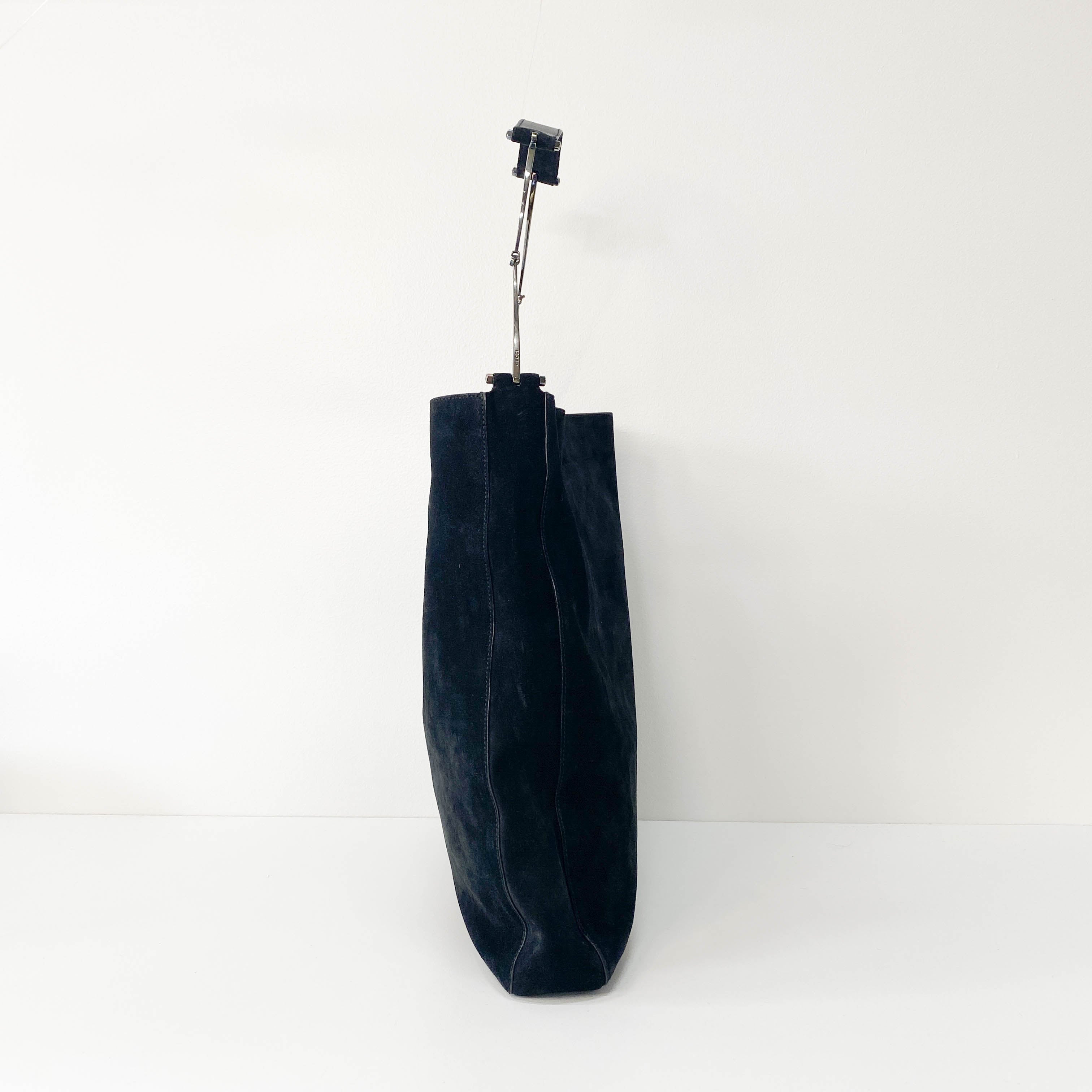Black Suede Tote Bag
