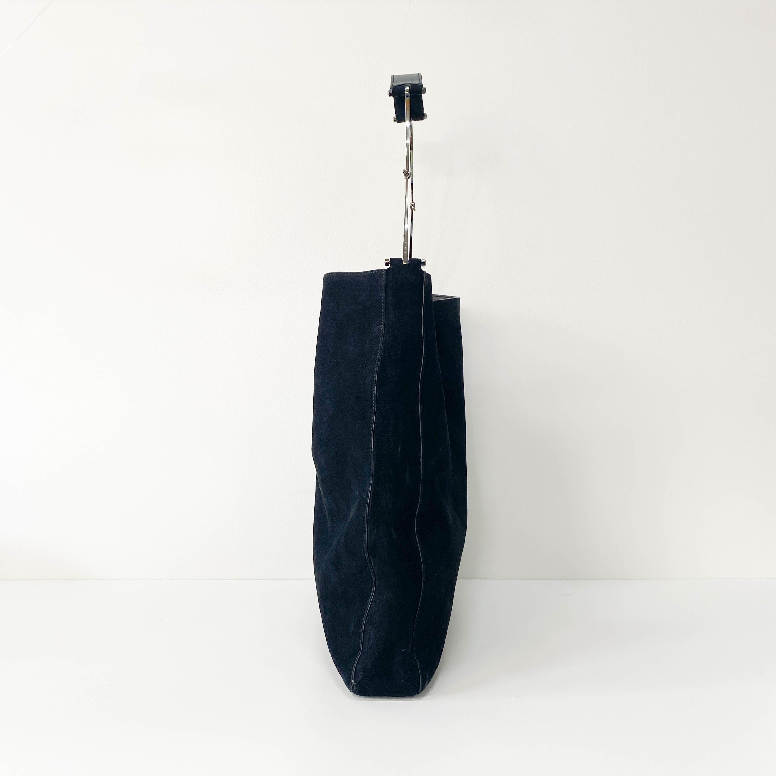 Black Suede Tote Bag