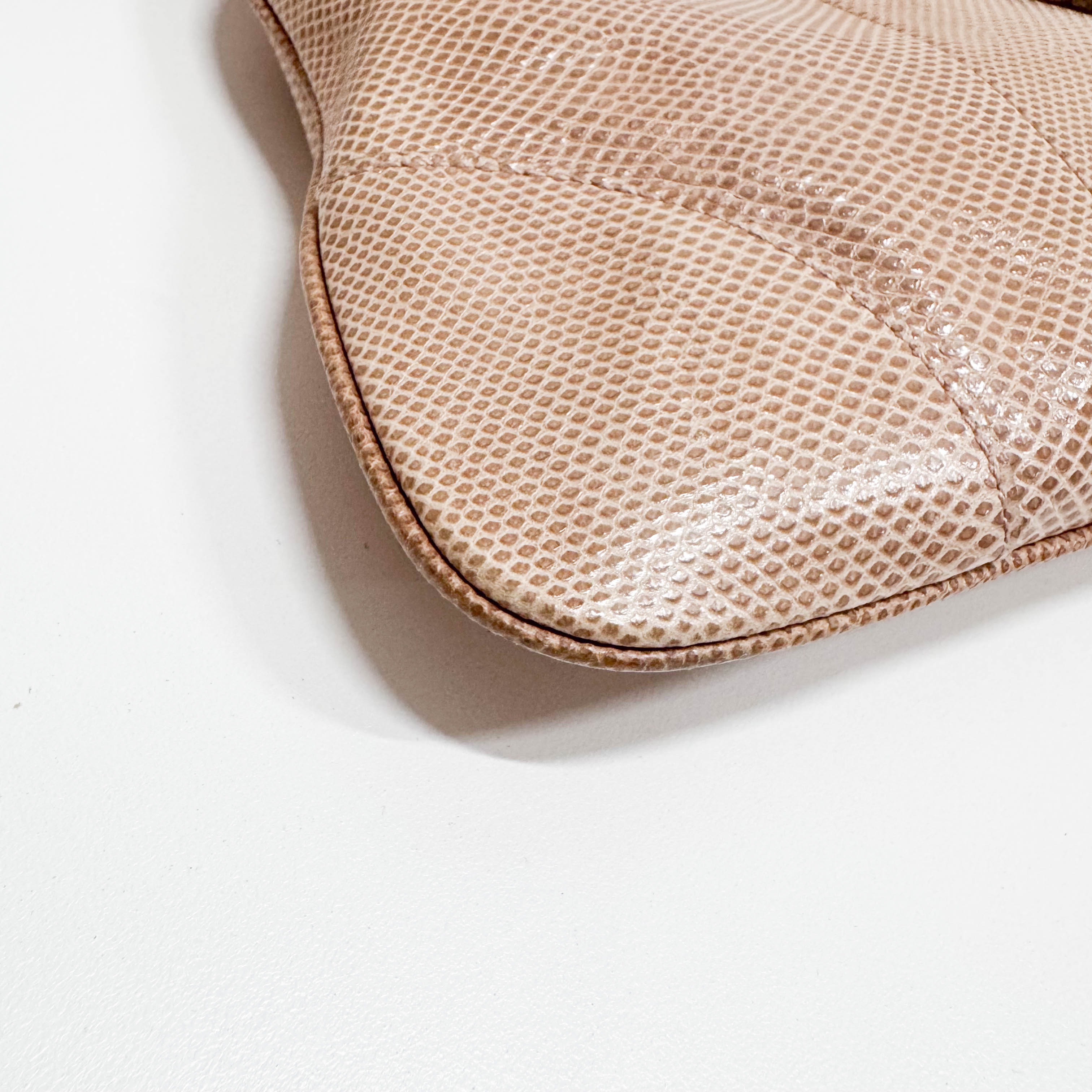 Jackie Brown Python Leather Embossed Shoulder Bag