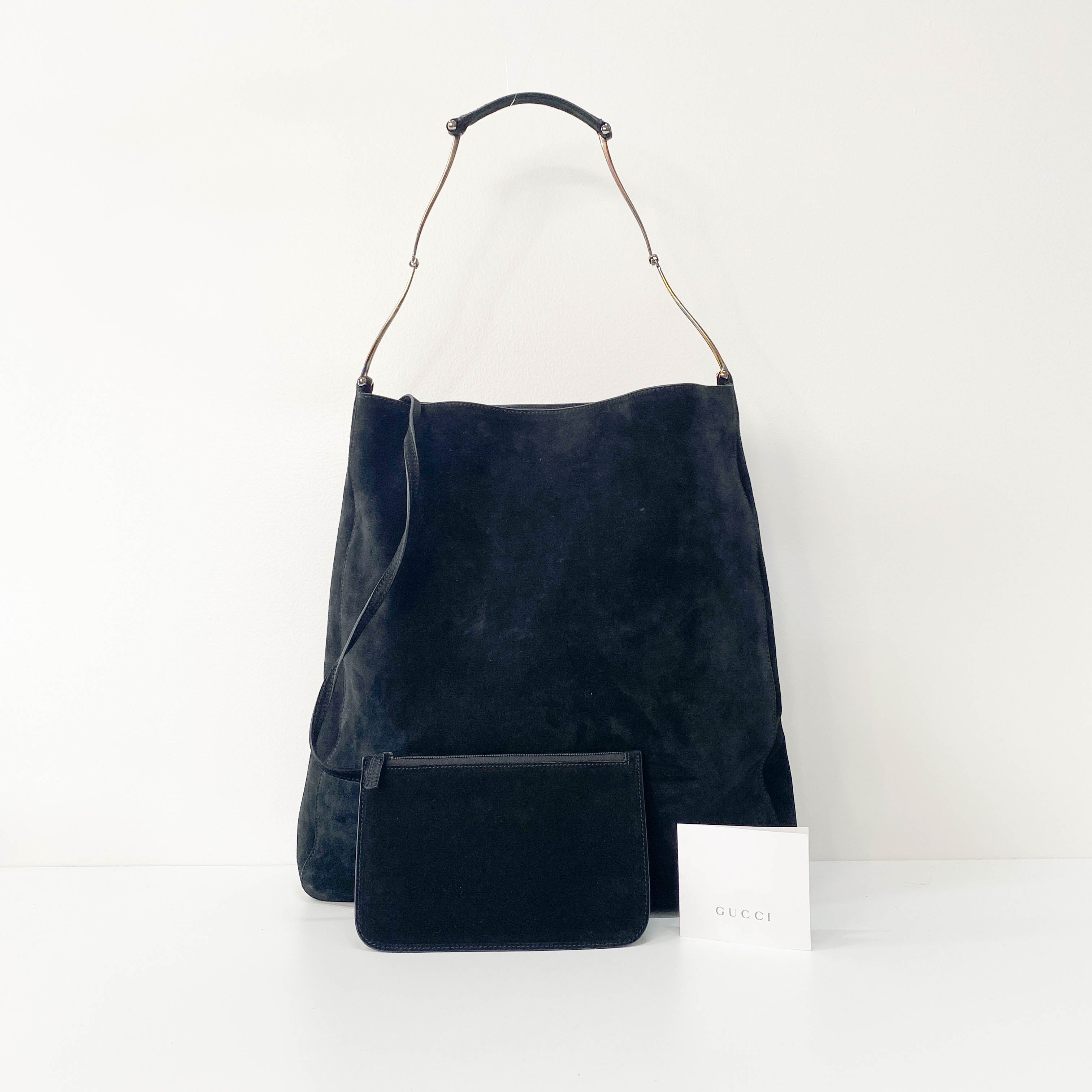Black Suede Tote Bag