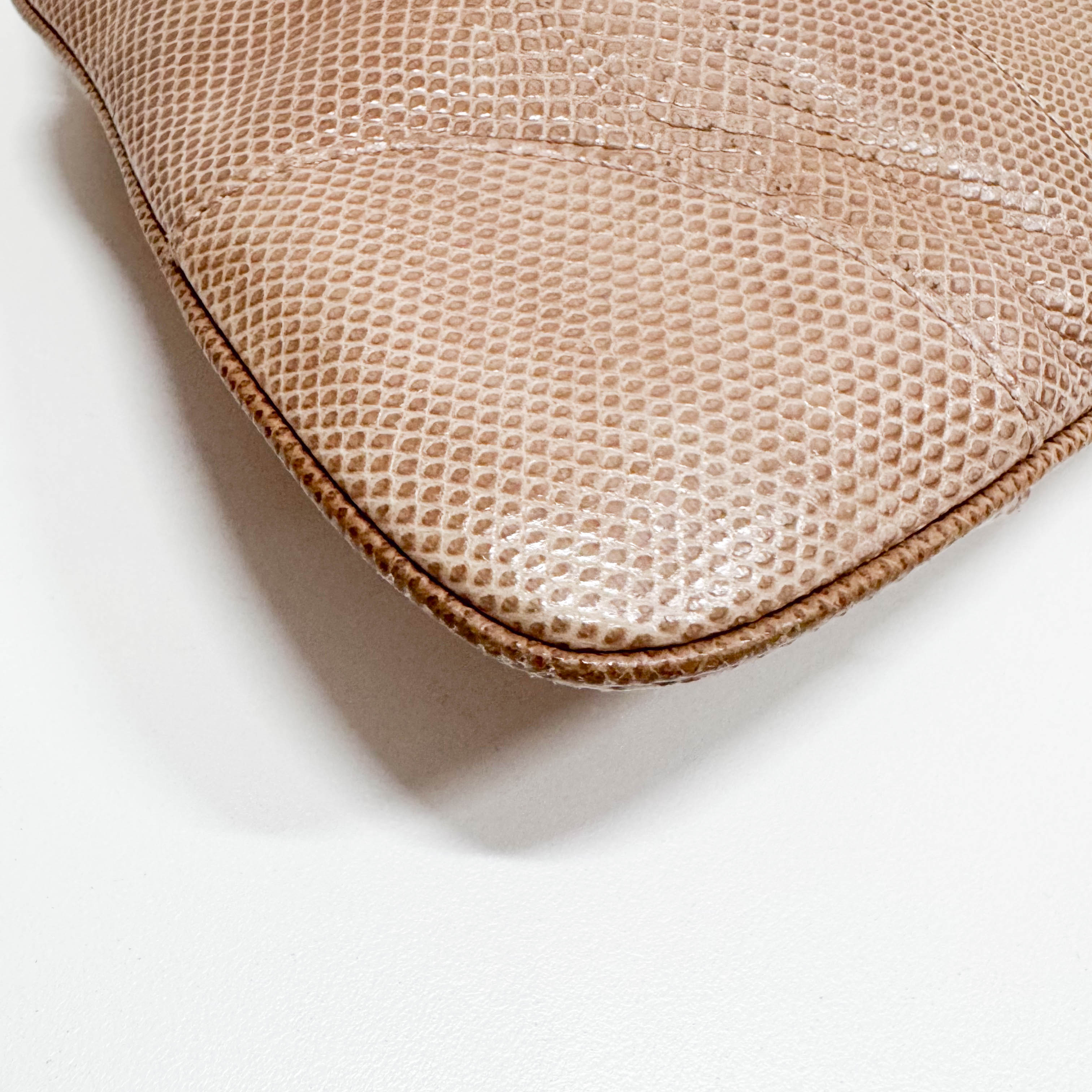 Jackie Brown Python Leather Embossed Shoulder Bag