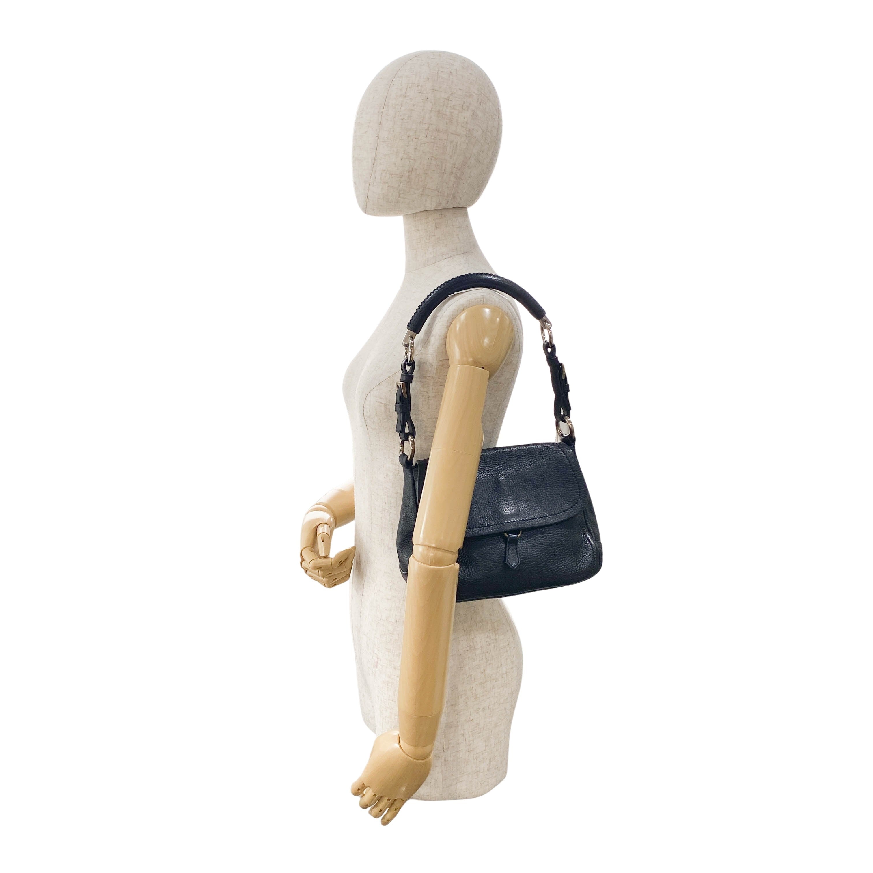 Black Leather Shoulder Bag