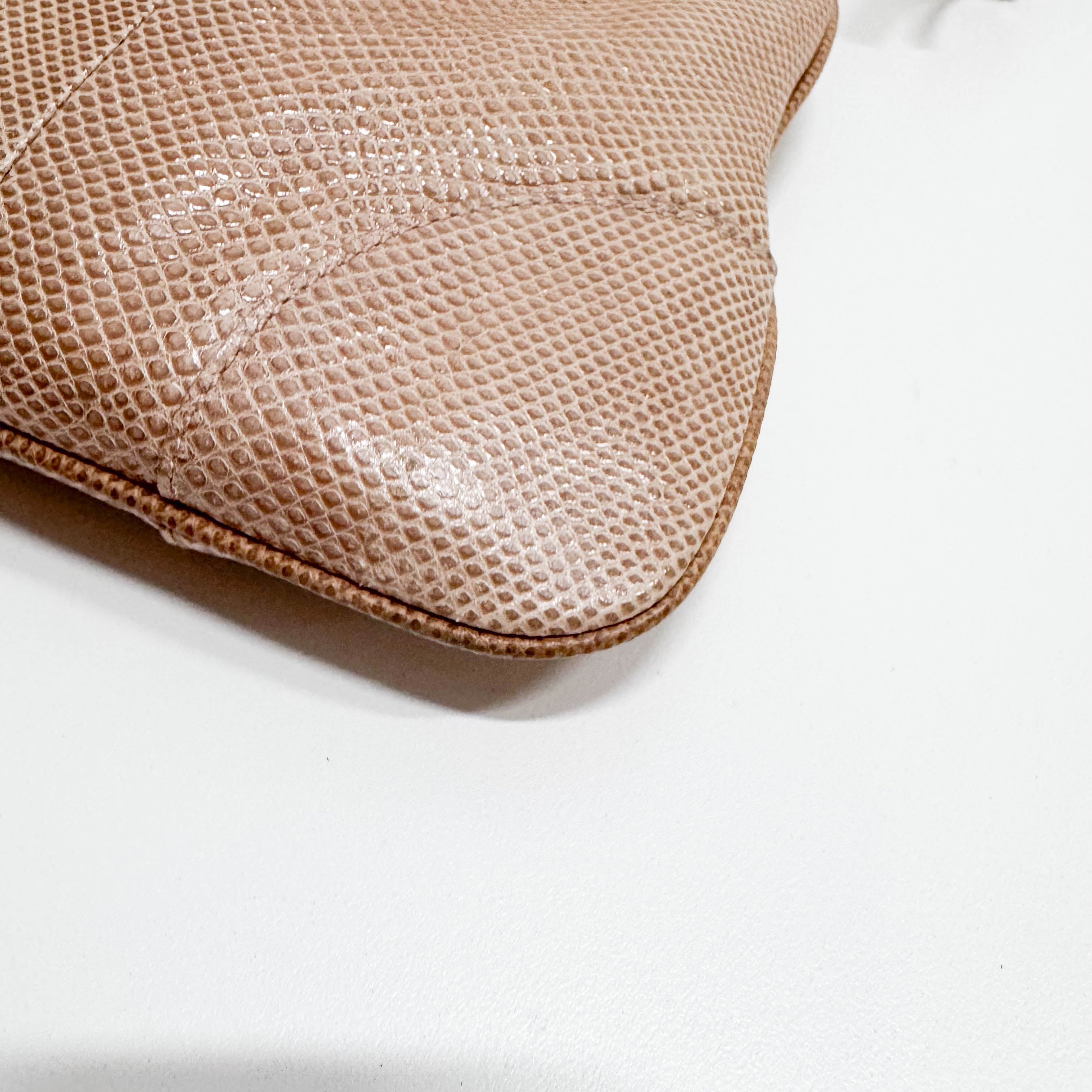 Jackie Brown Python Leather Embossed Shoulder Bag