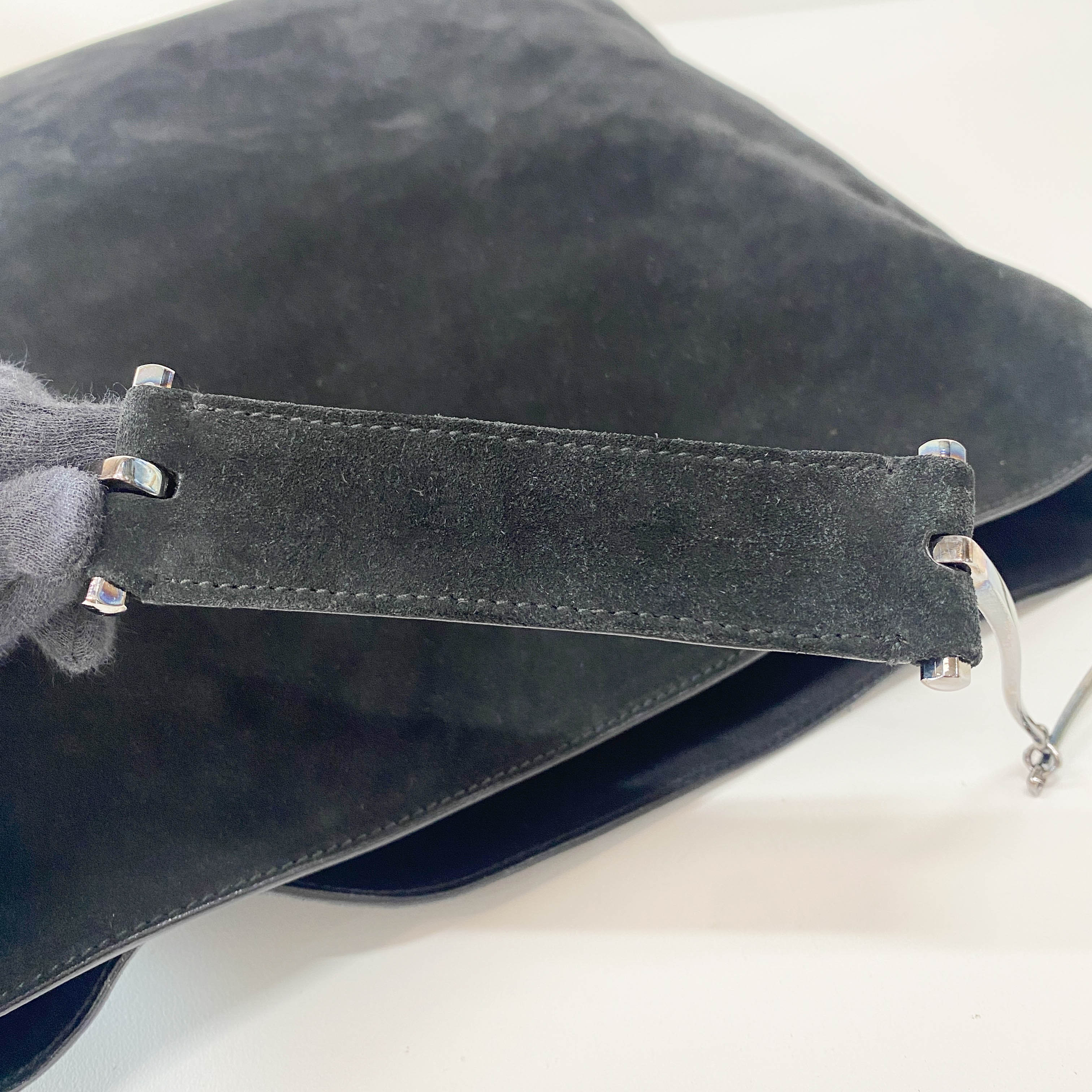 Black Suede Tote Bag