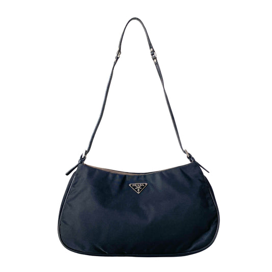 Black Nylon Pouch Shoulder Bag
