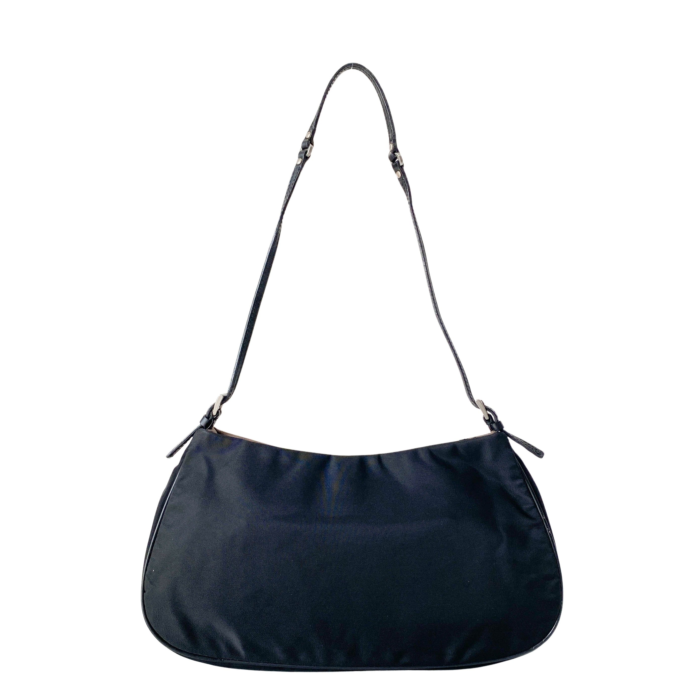 Black Nylon Pouch Shoulder Bag