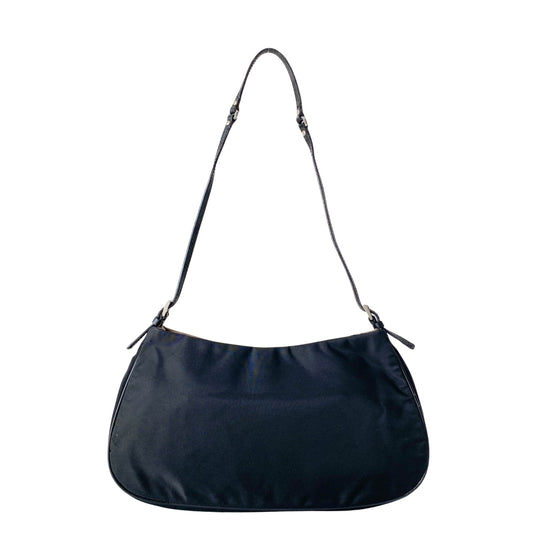 Black Nylon Pouch Shoulder Bag