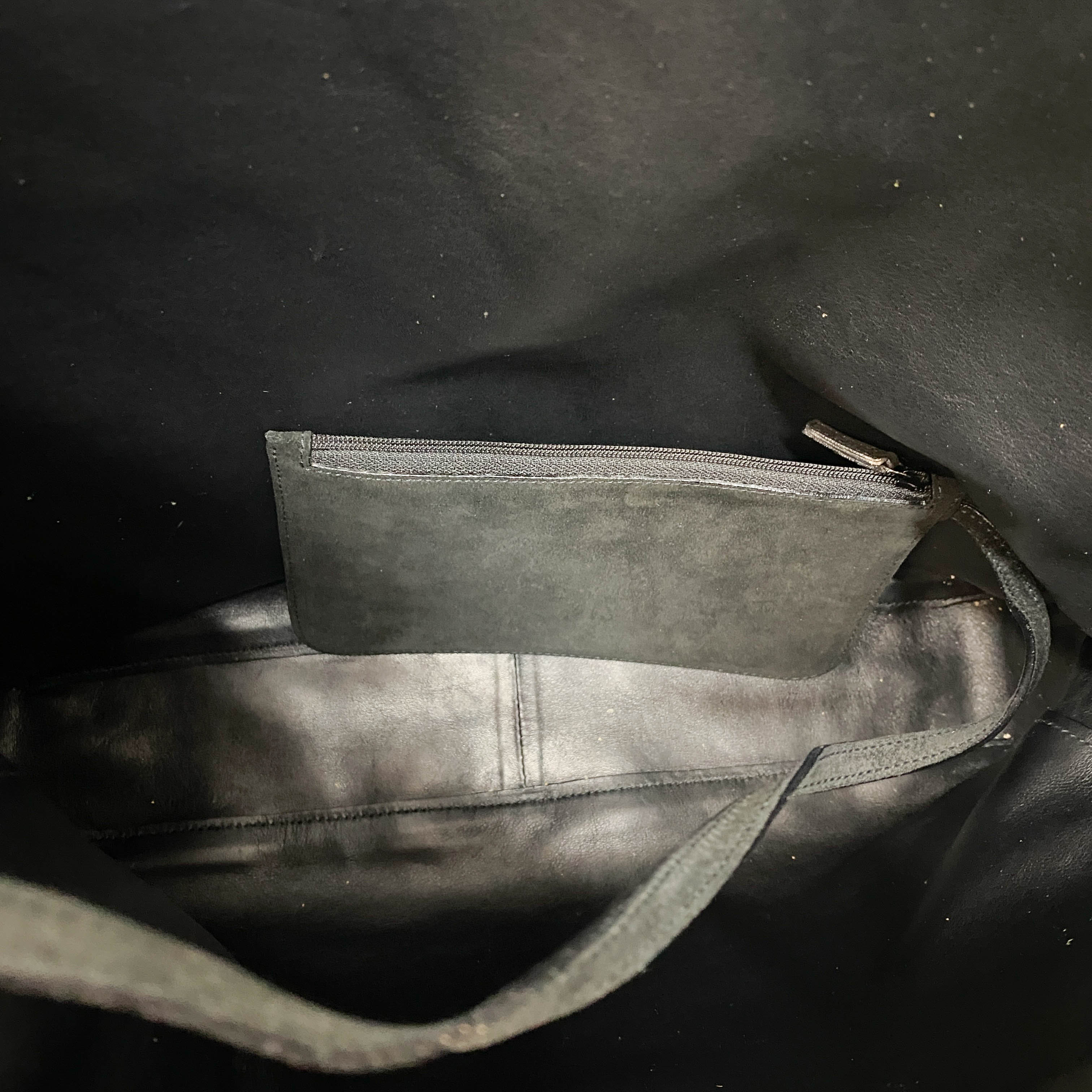 Black Suede Tote Bag