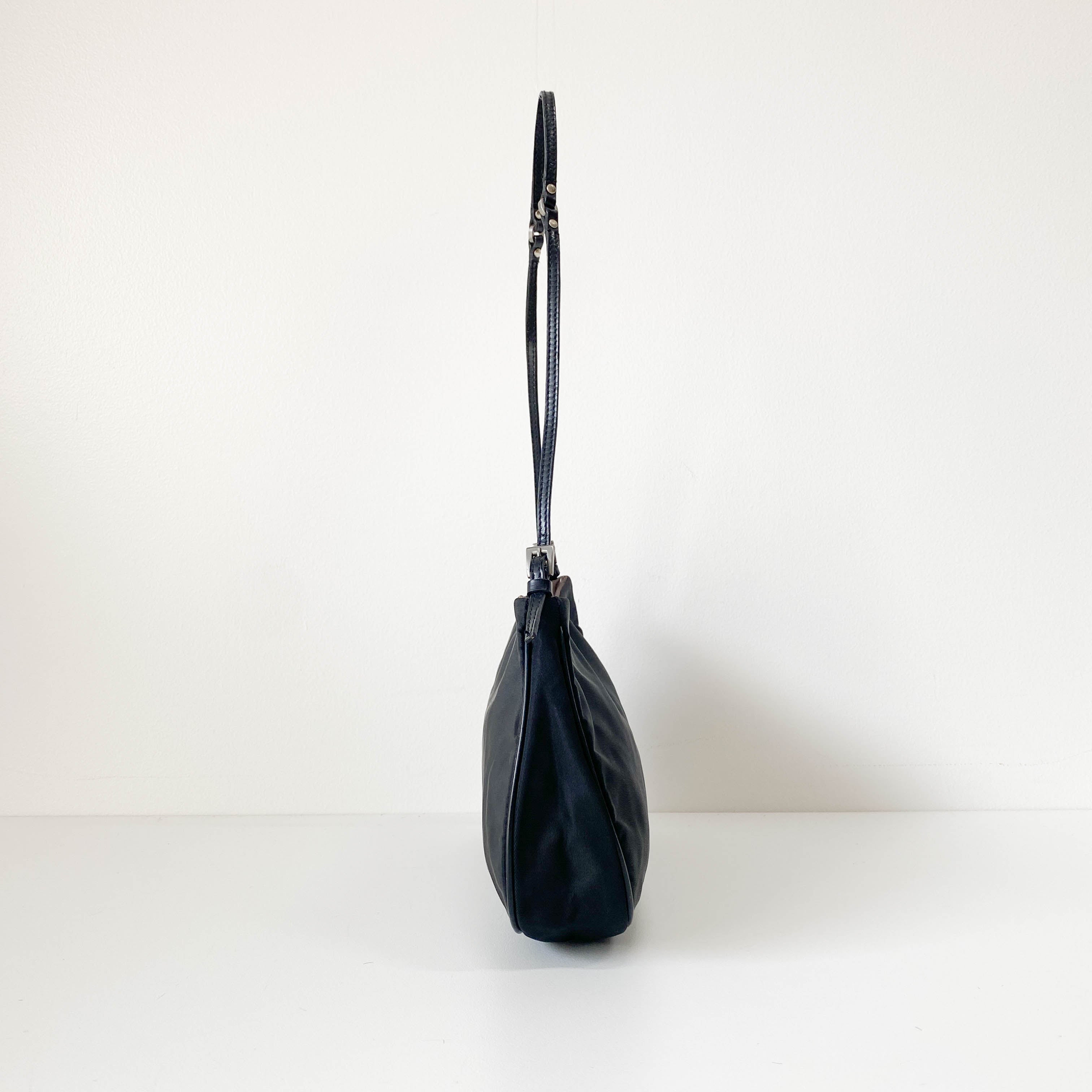Black Nylon Pouch Shoulder Bag