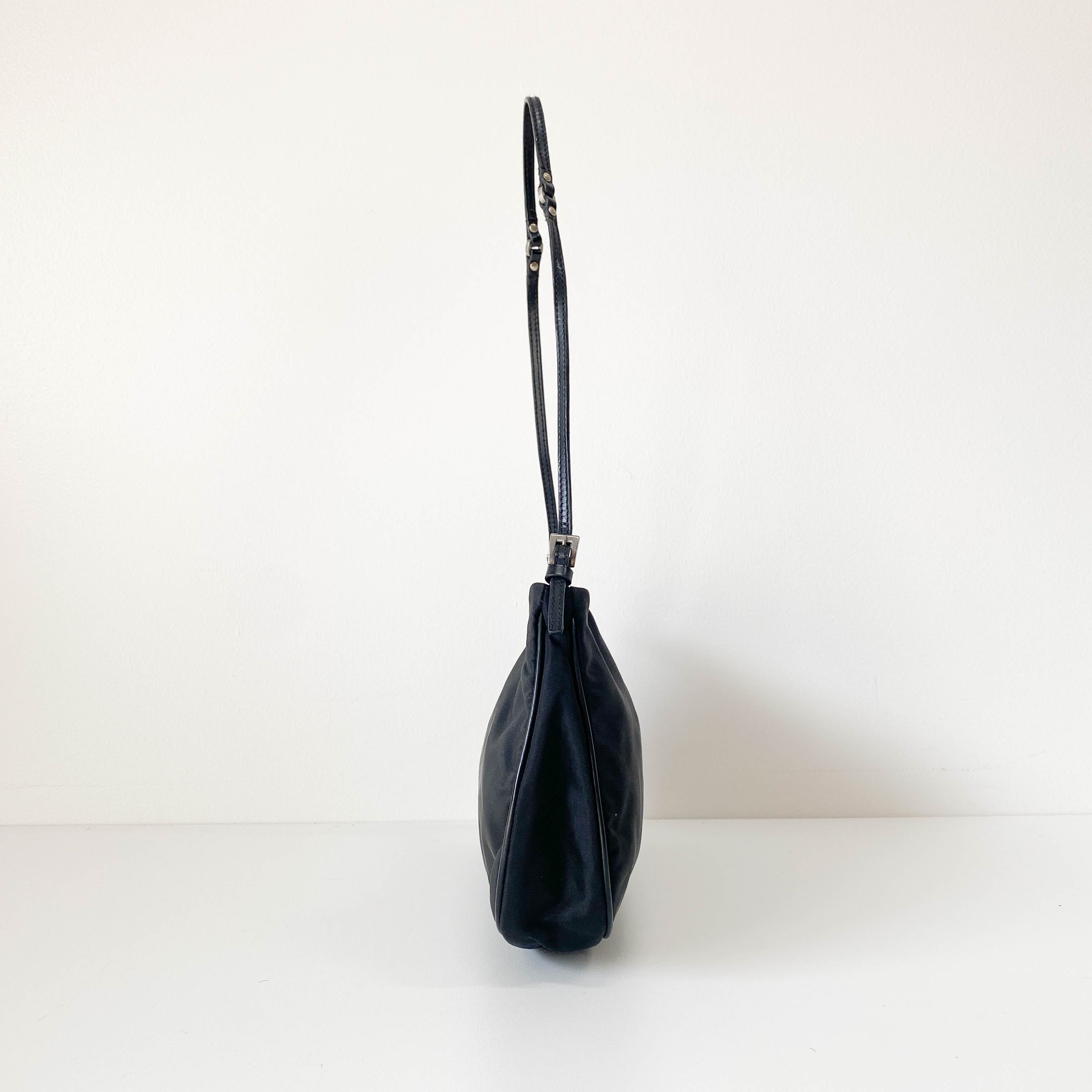 Black Nylon Pouch Shoulder Bag