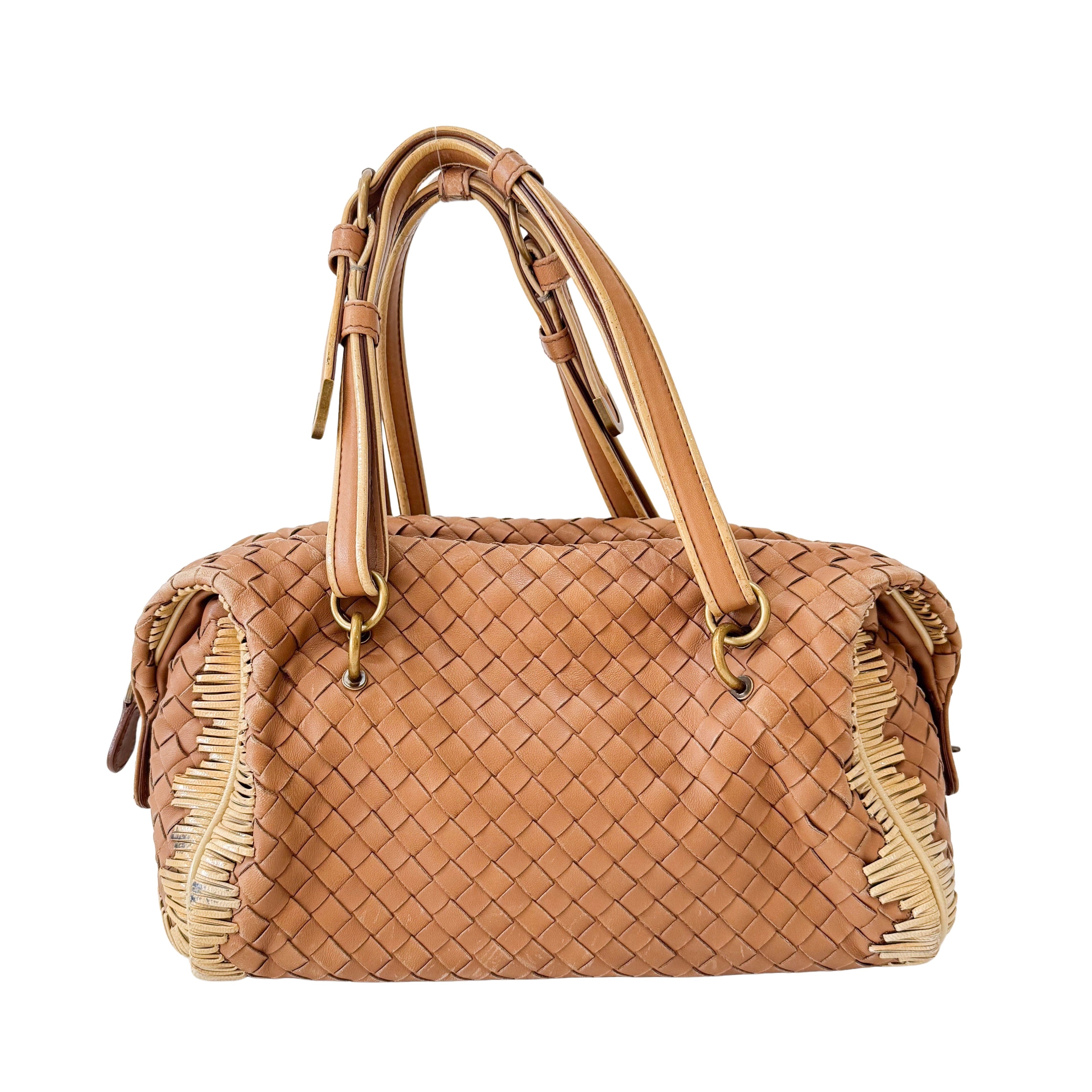 Intrecciato Brown Shoulder Bag