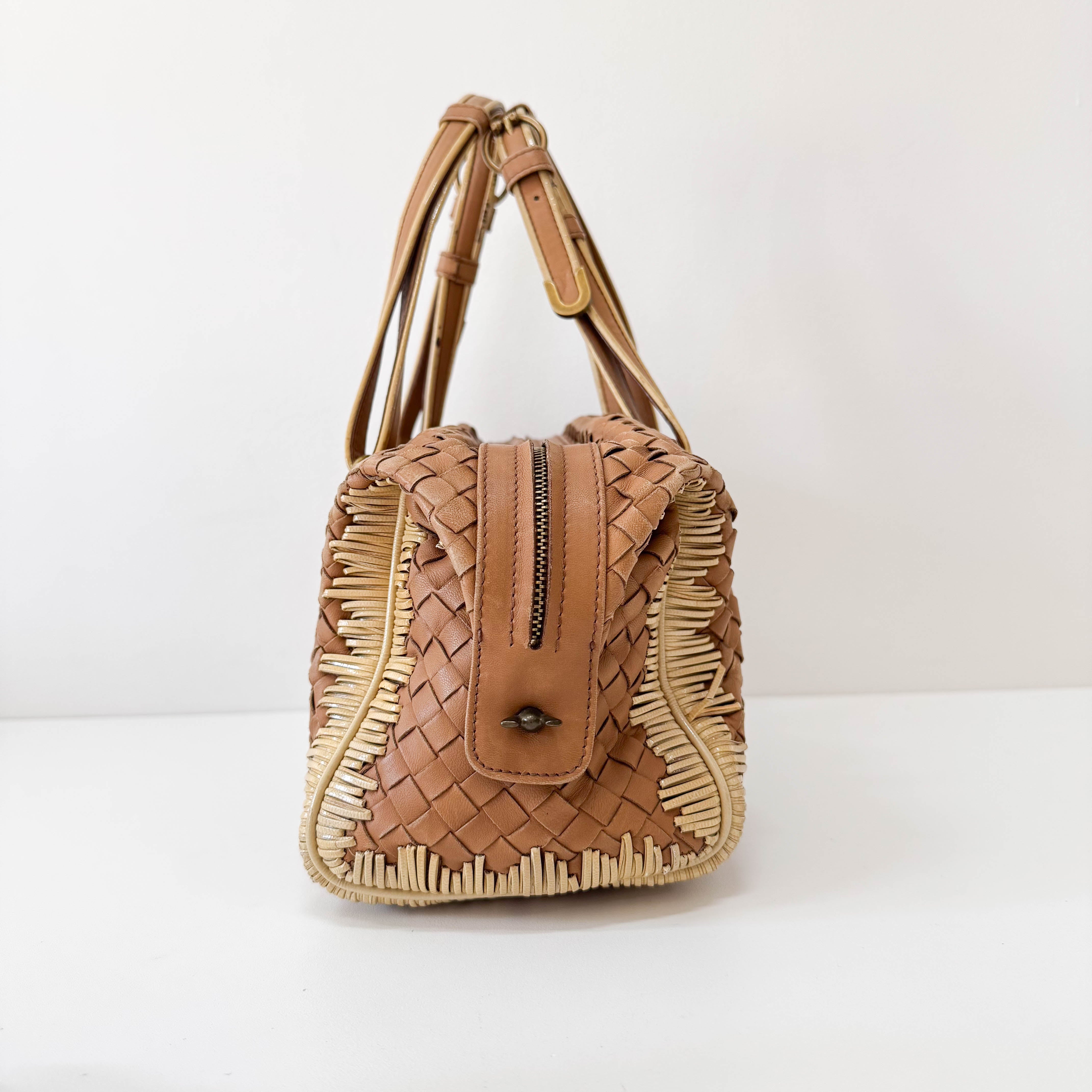 Intrecciato Brown Shoulder Bag