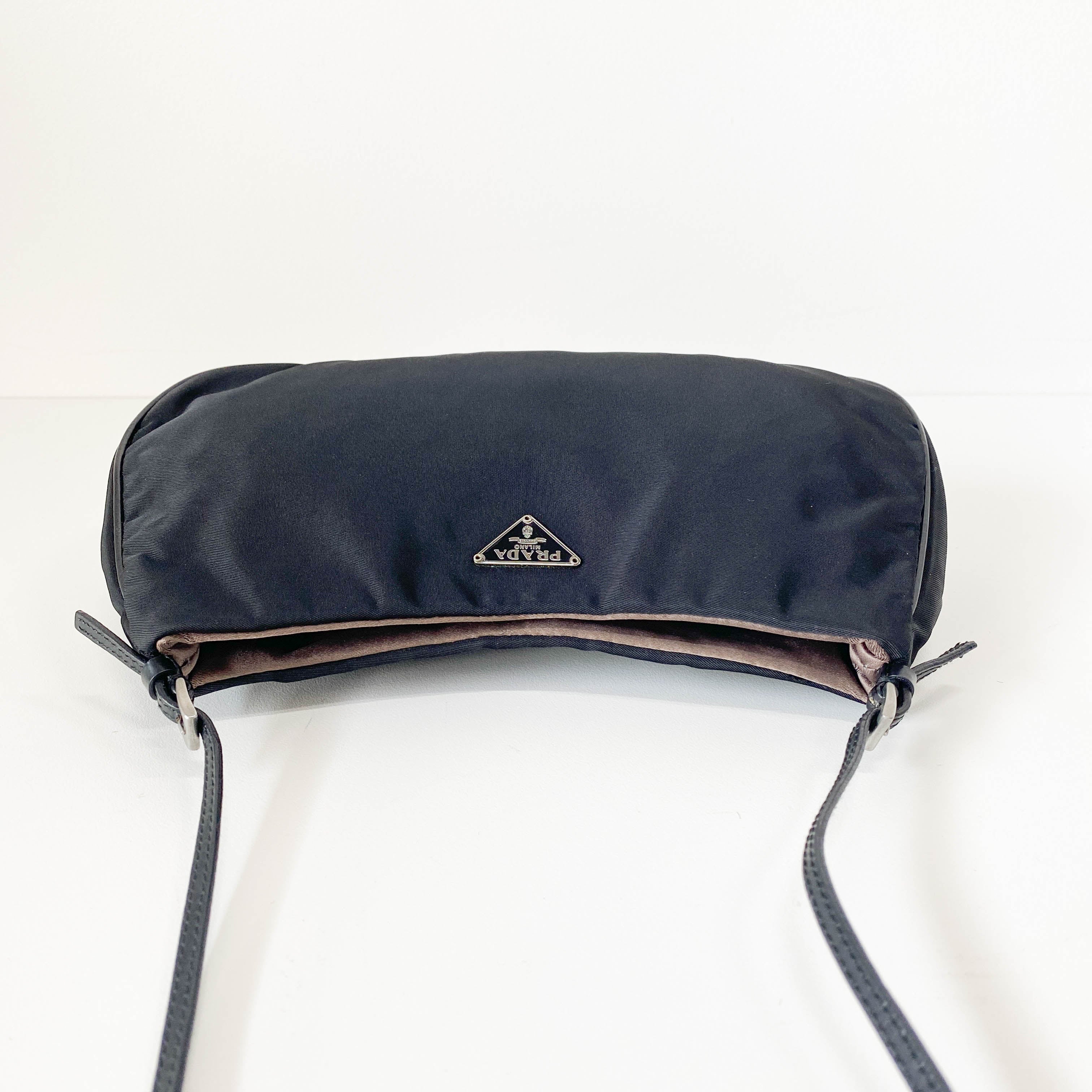 Black Nylon Pouch Shoulder Bag