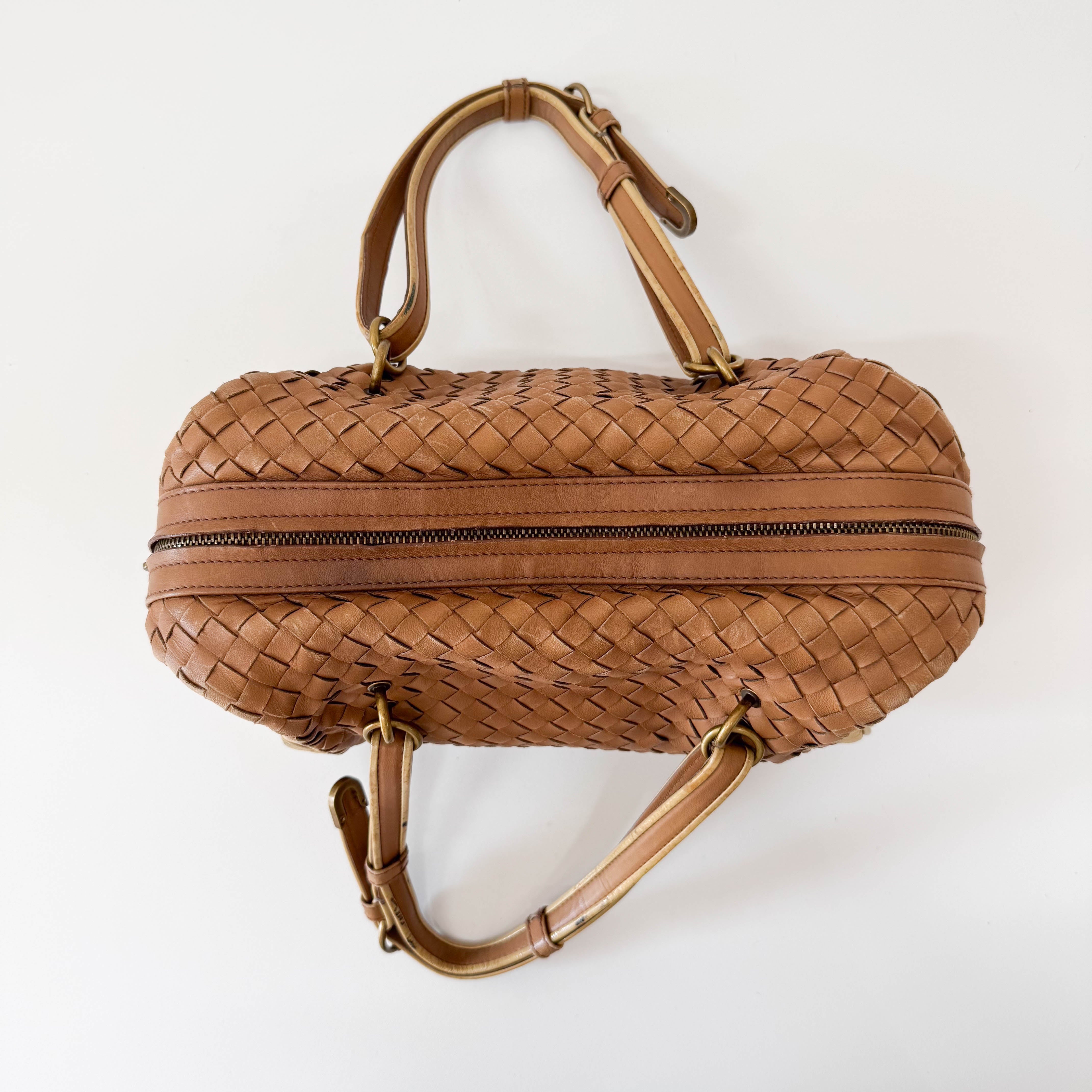 Intrecciato Brown Shoulder Bag