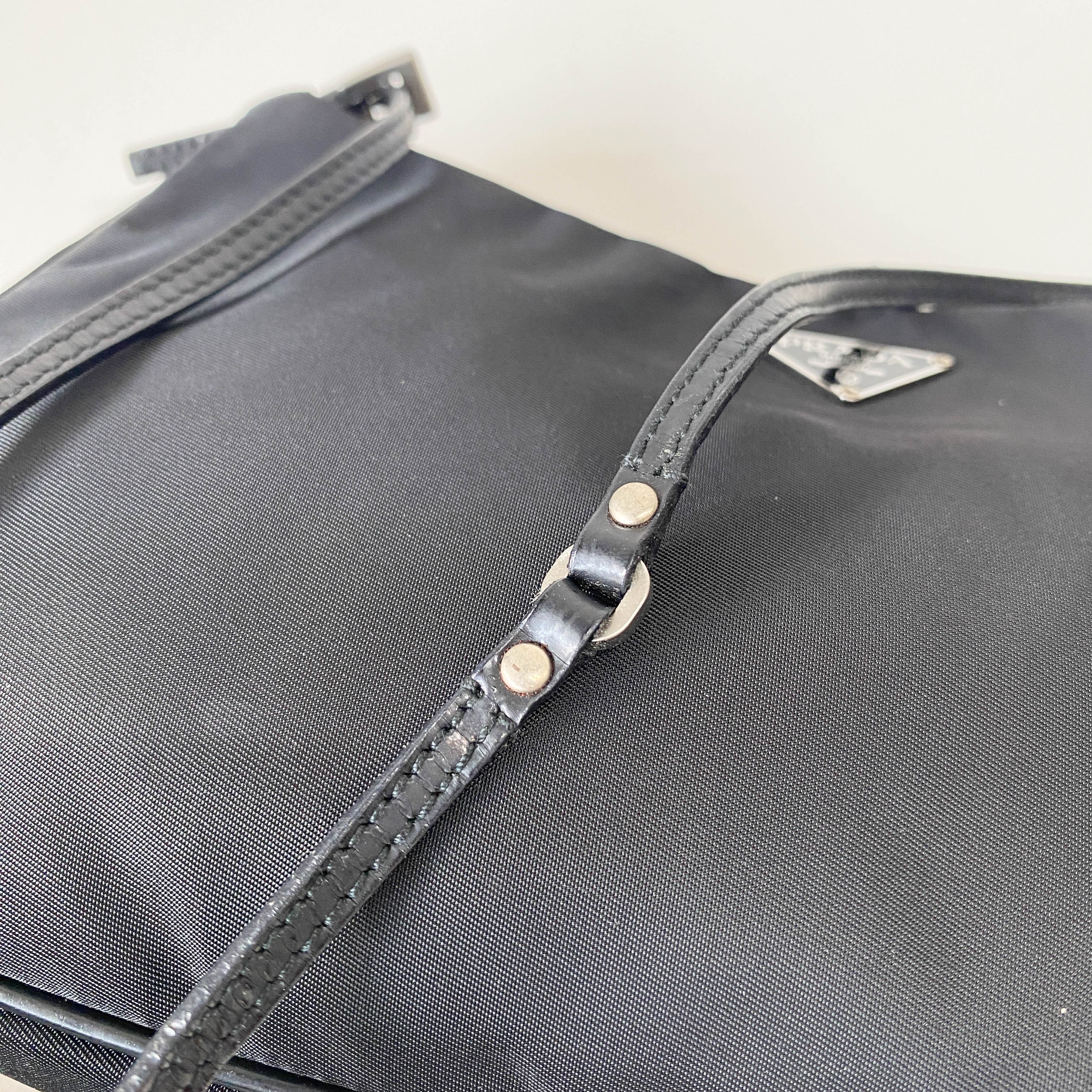 Black Nylon Pouch Shoulder Bag