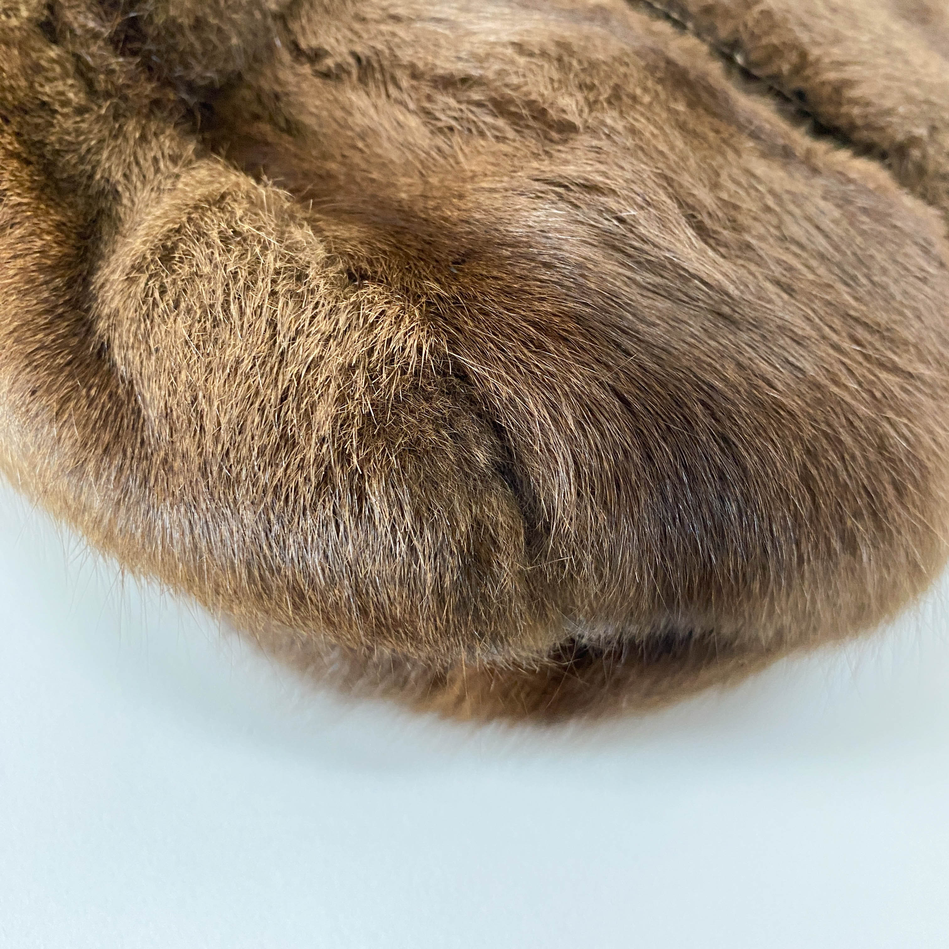 Tote Brown Fur & Leather Details Shoulder Bag