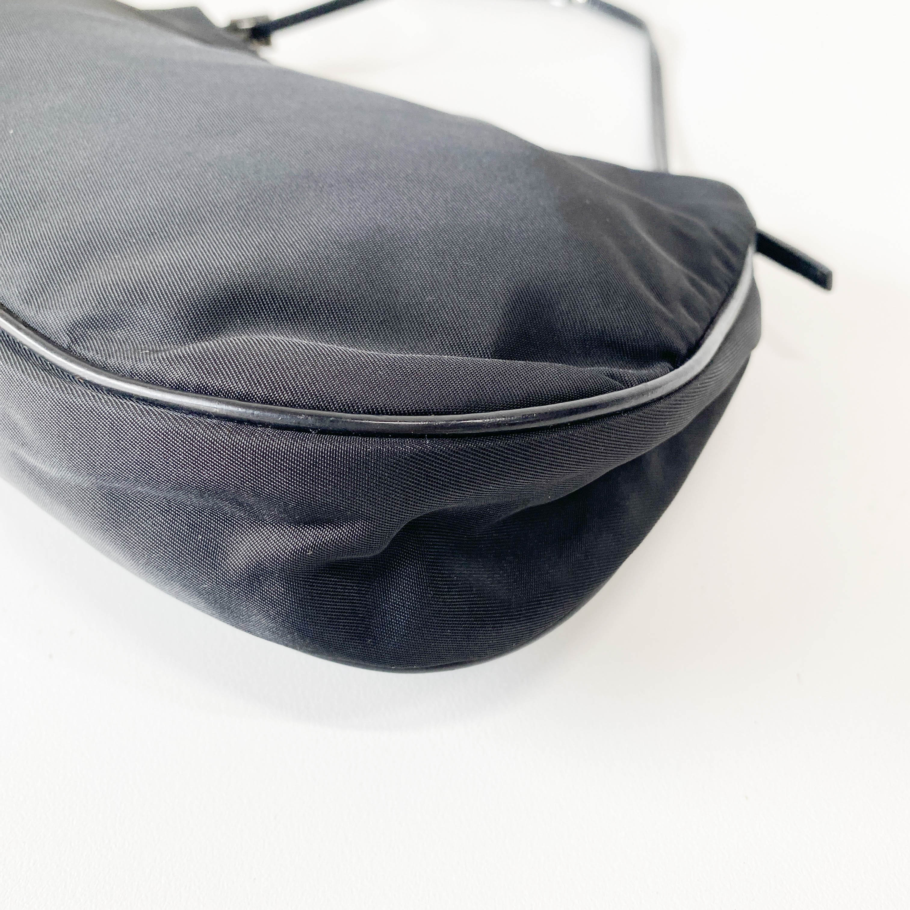 Black Nylon Pouch Shoulder Bag