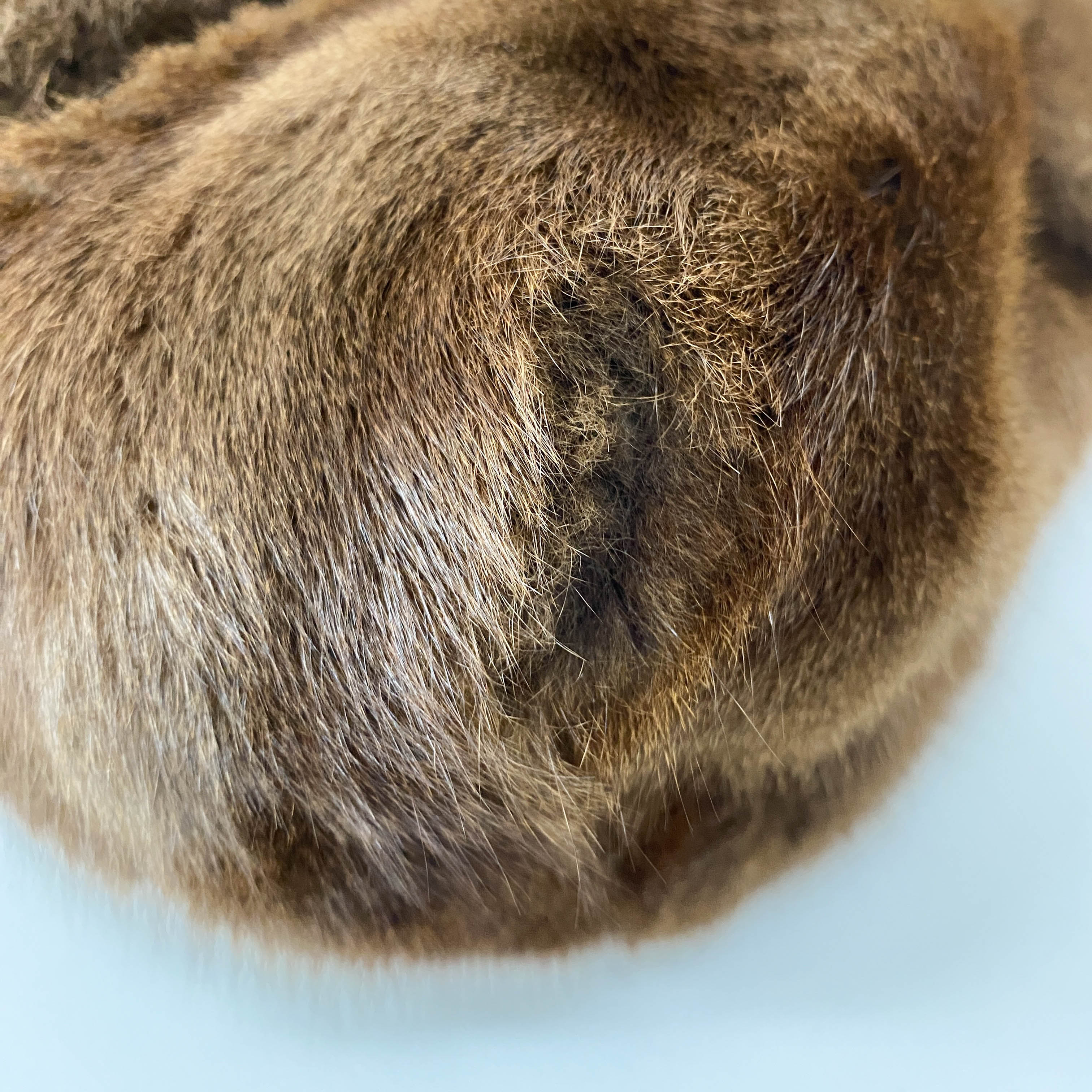 Tote Brown Fur & Leather Details Shoulder Bag