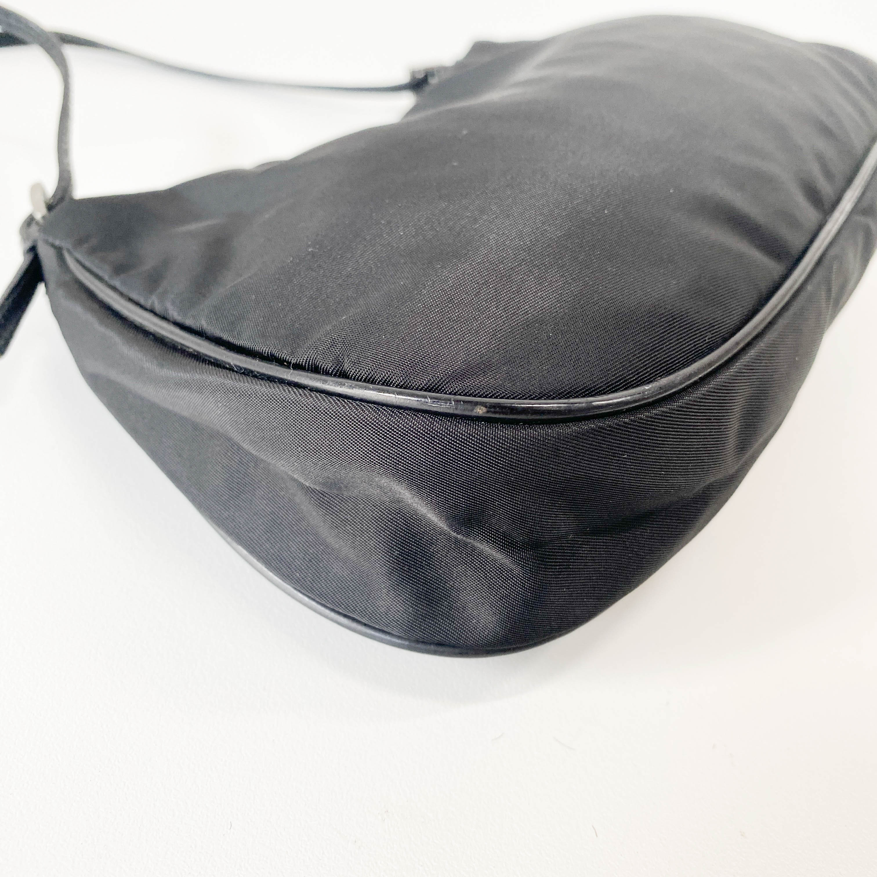 Black Nylon Pouch Shoulder Bag