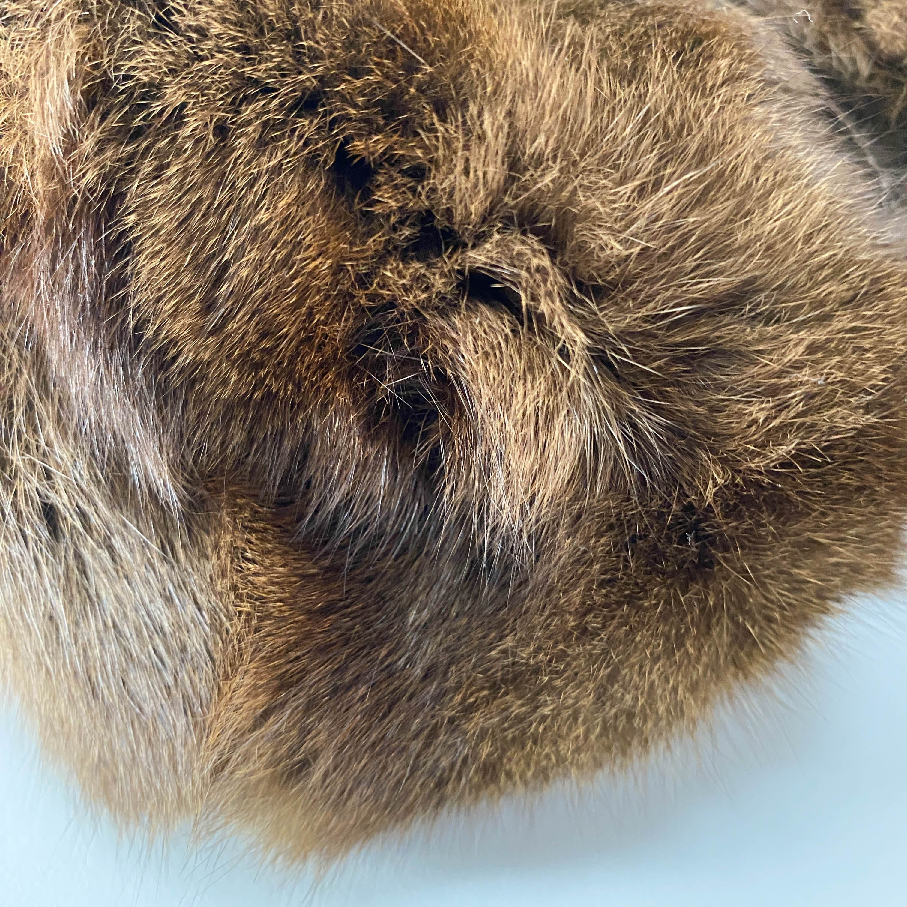 Tote Brown Fur & Leather Details Shoulder Bag