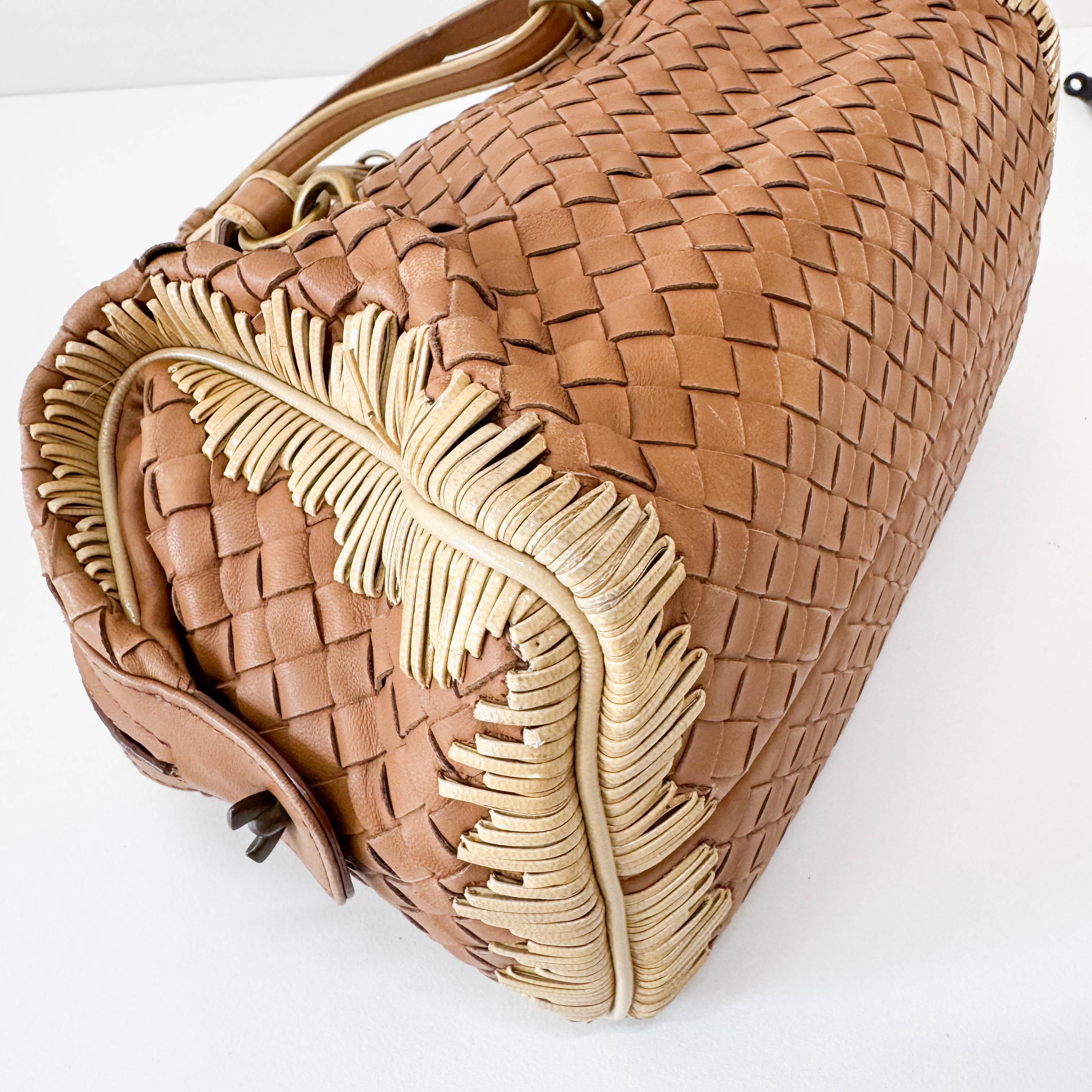 Intrecciato Brown Shoulder Bag