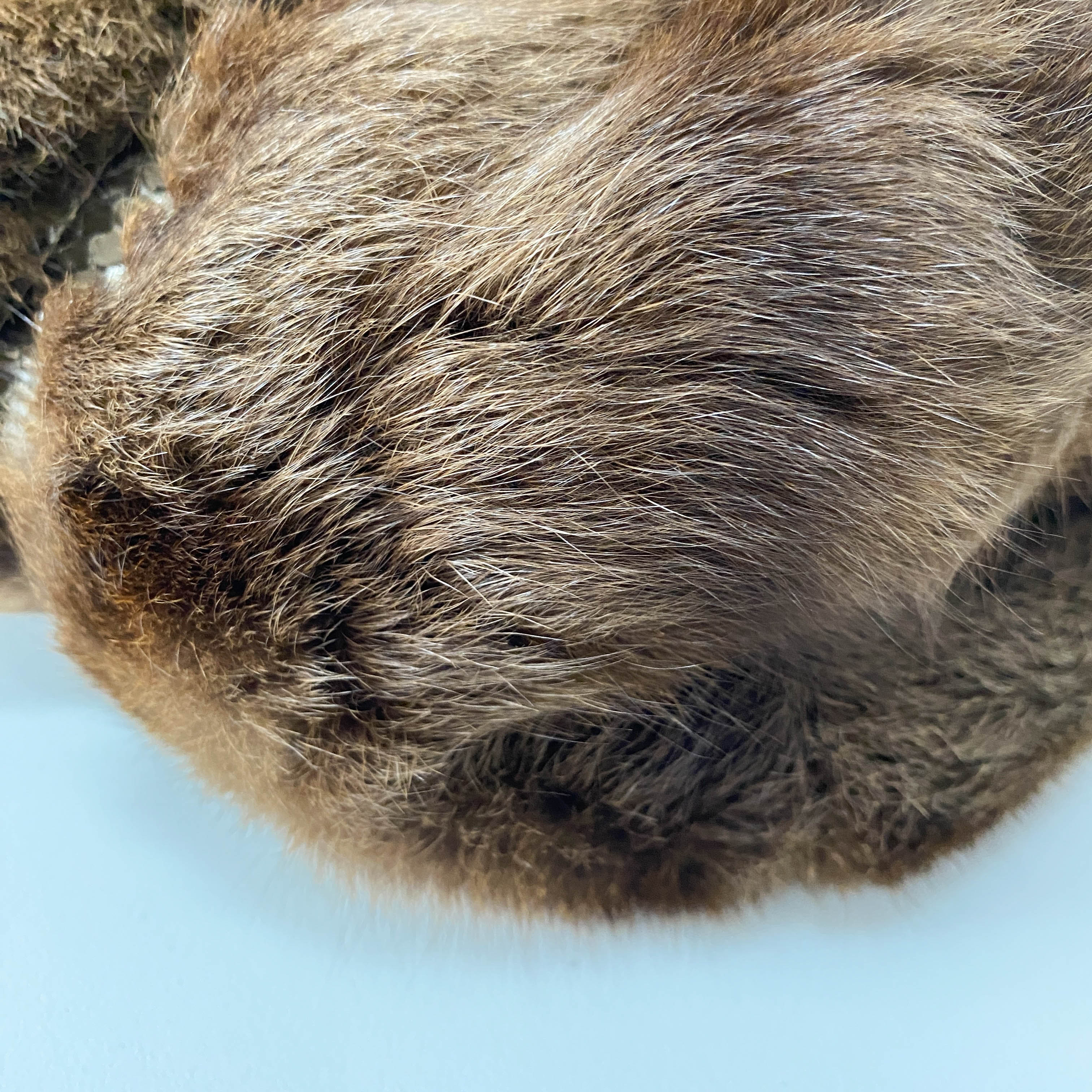 Tote Brown Fur & Leather Details Shoulder Bag