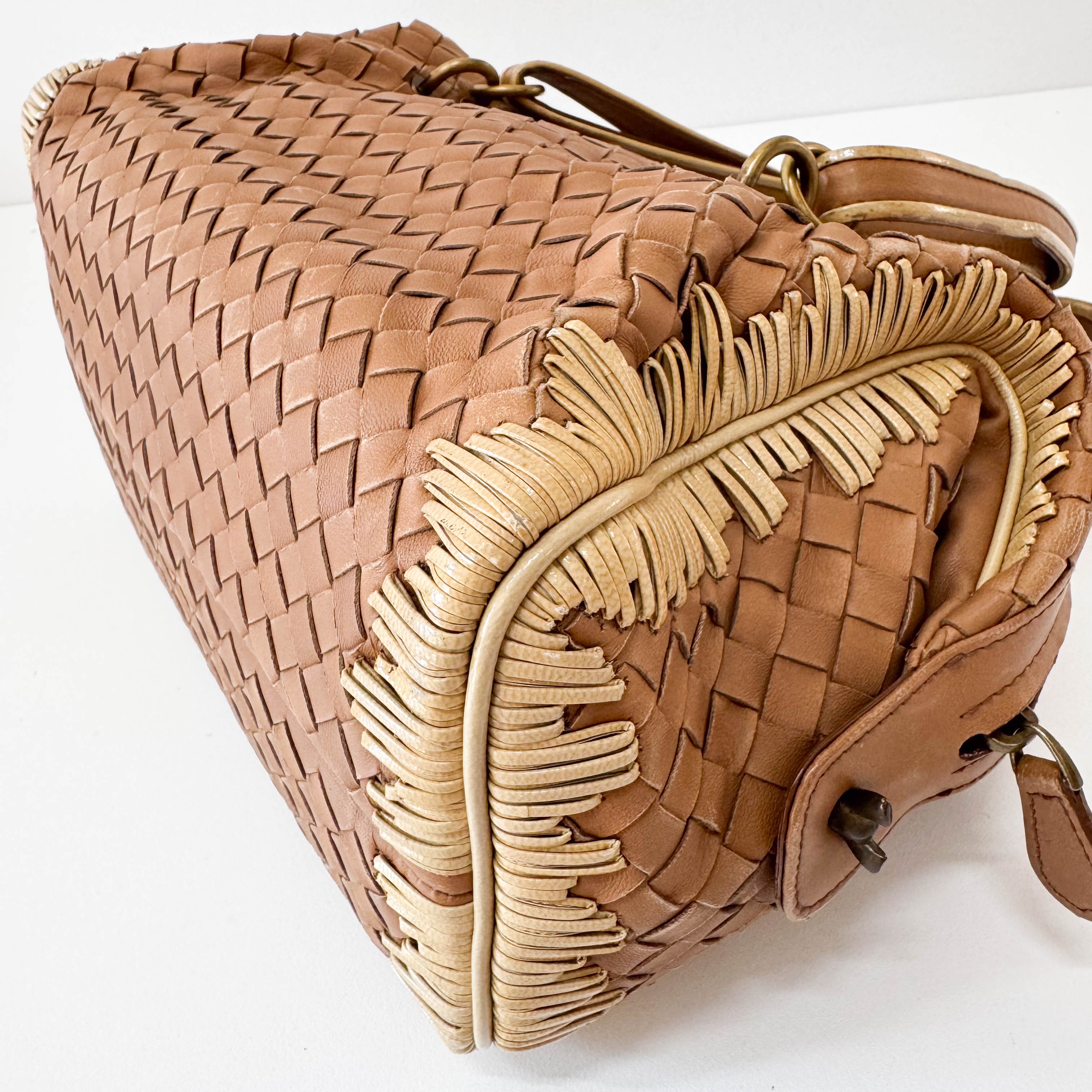 Intrecciato Brown Shoulder Bag