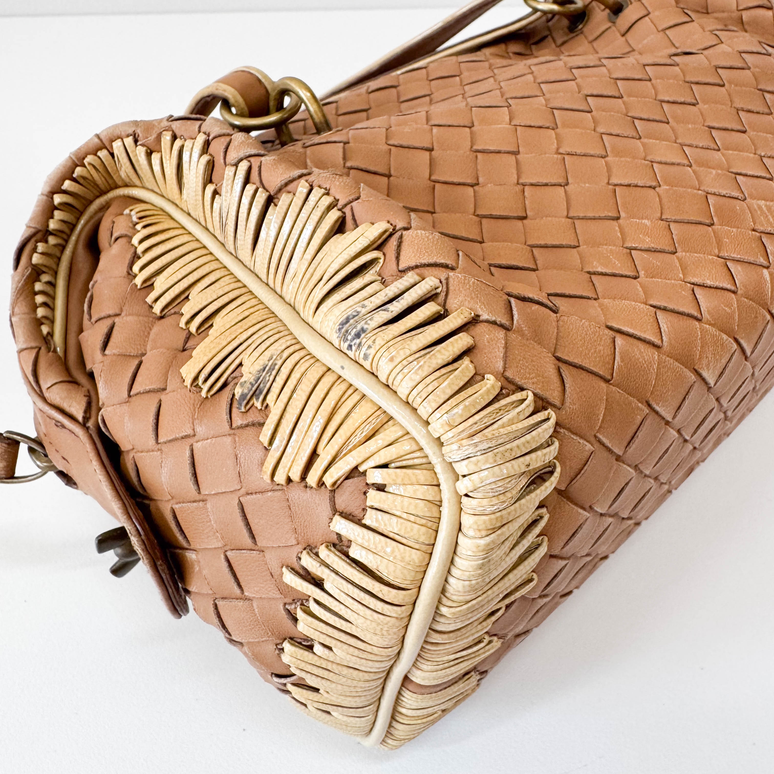 Intrecciato Brown Shoulder Bag