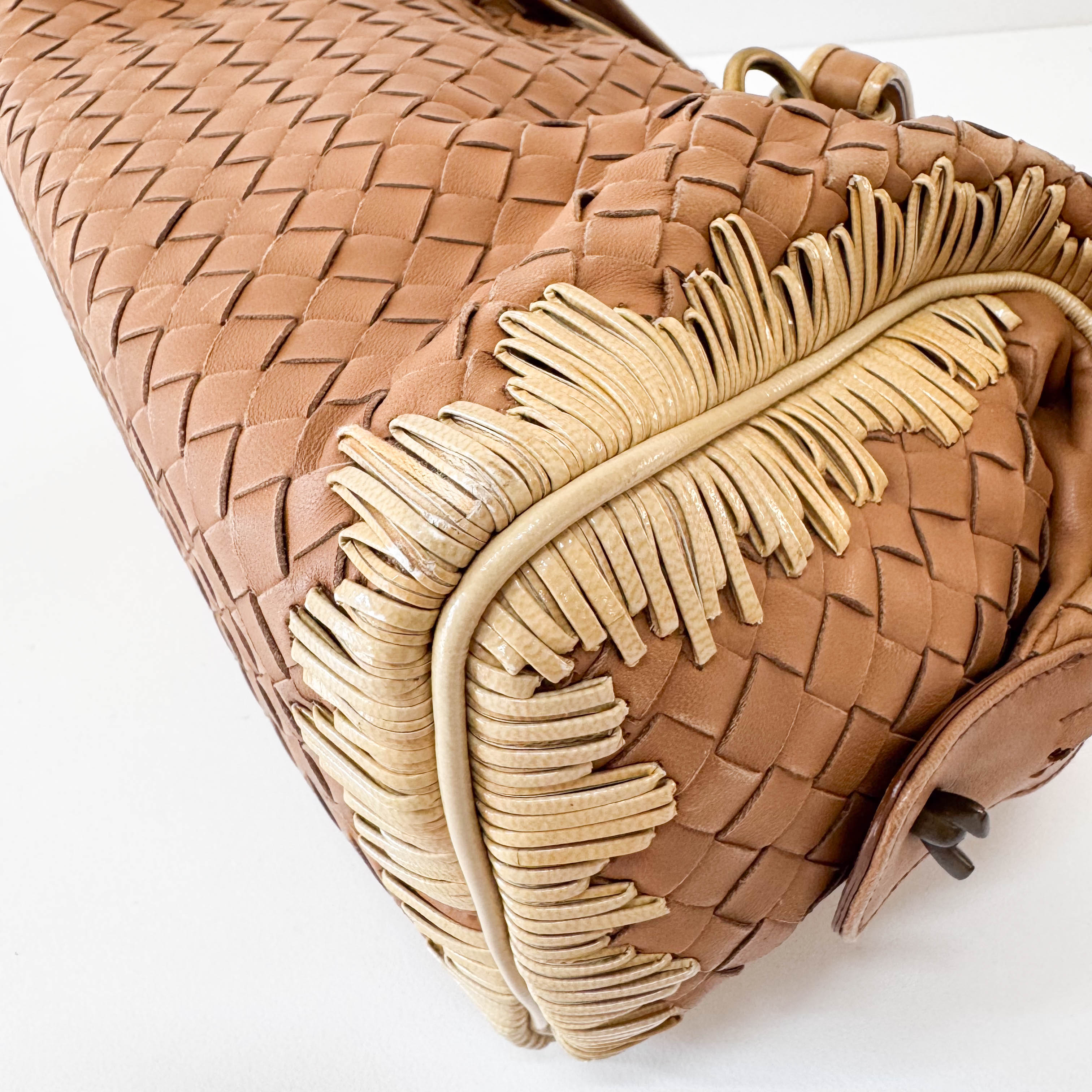 Intrecciato Brown Shoulder Bag