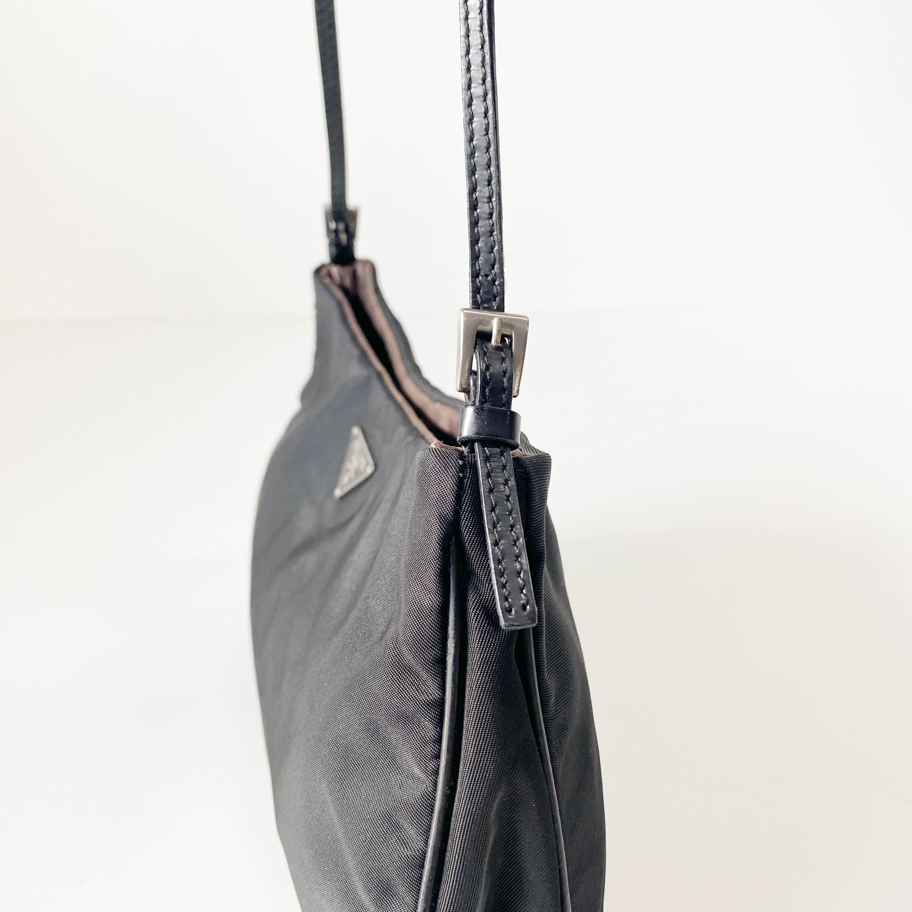 Black Nylon Pouch Shoulder Bag