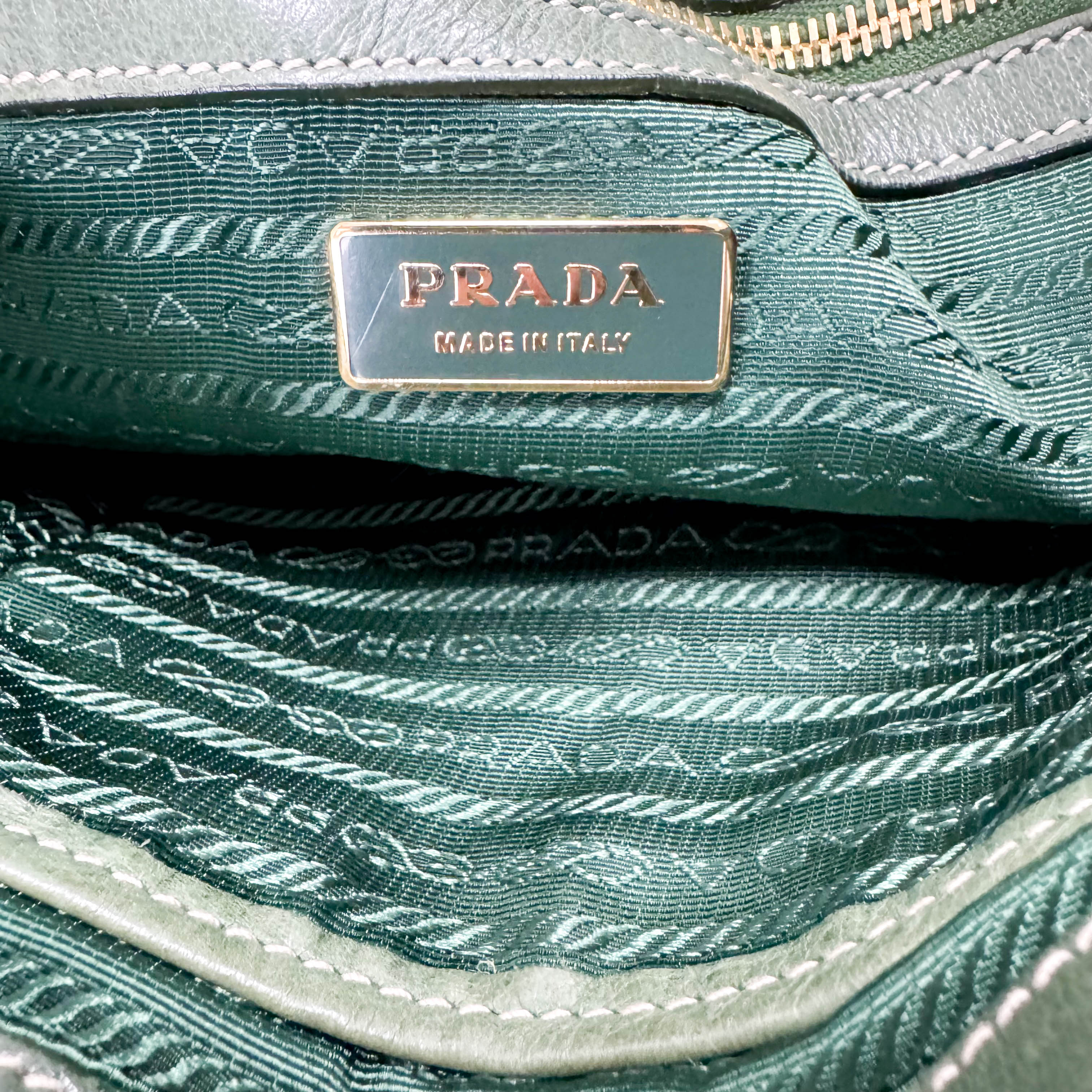 Tessuto Gaufre Nylon Green Handbag