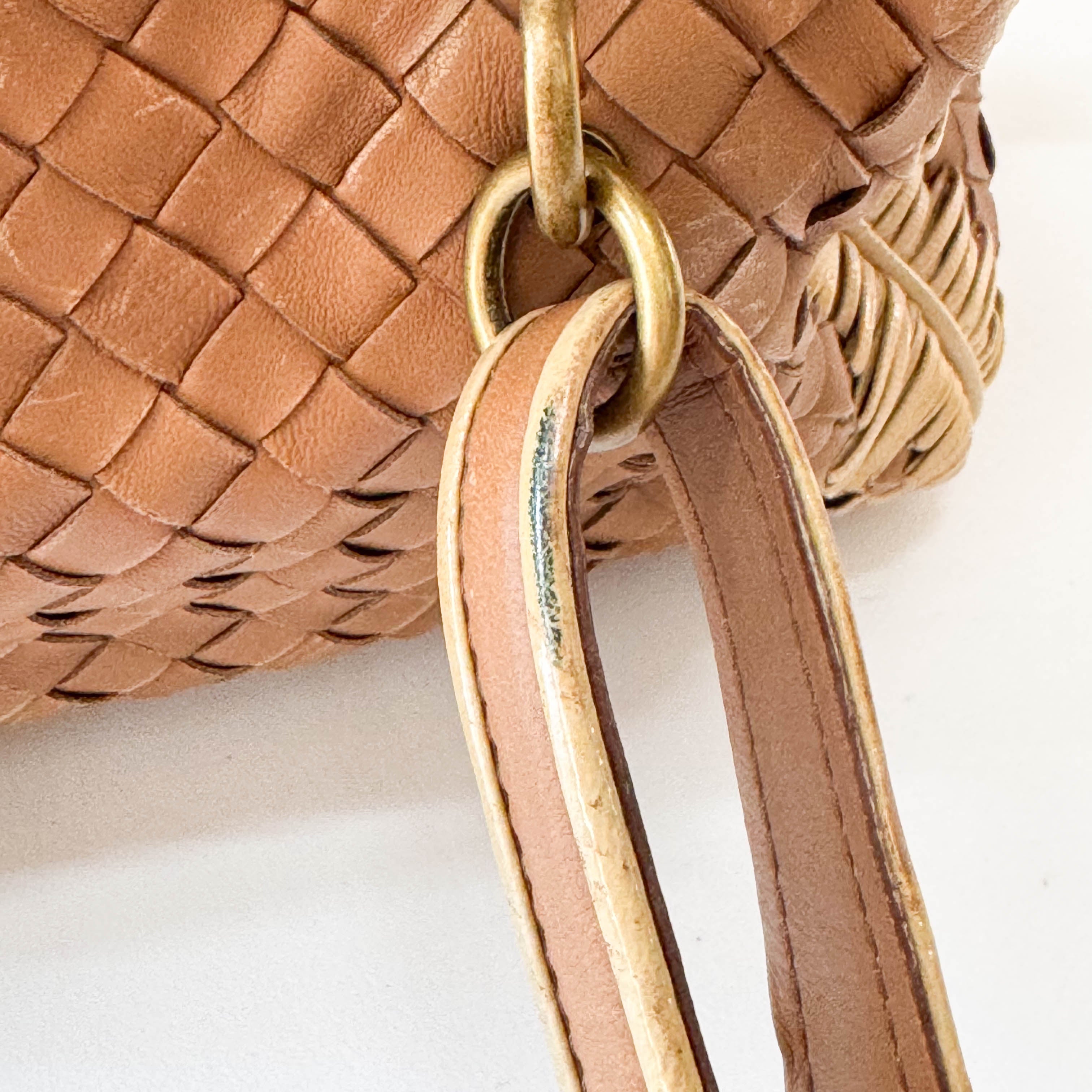 Intrecciato Brown Shoulder Bag