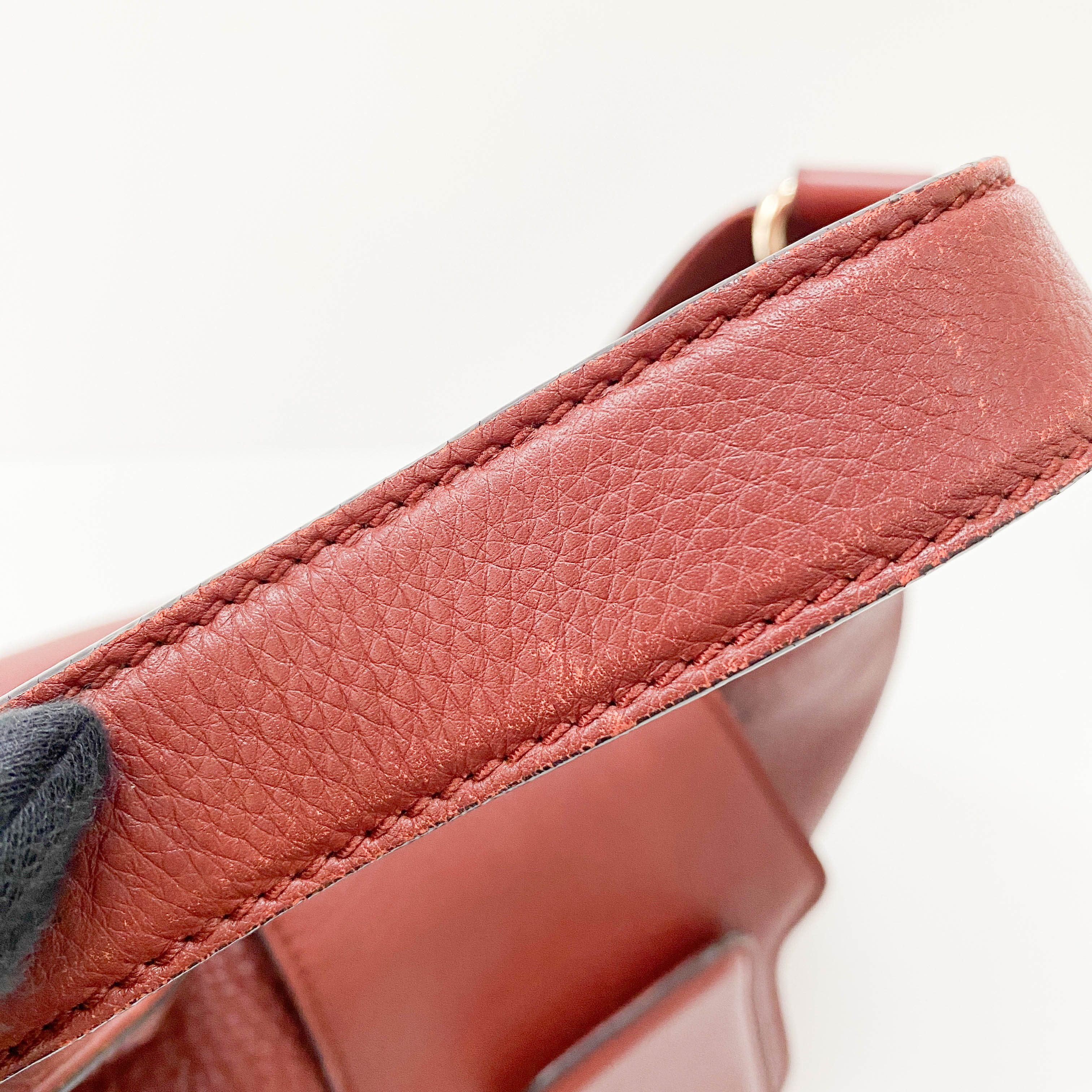 Horsebit Burgundy Leather Hobo Shoulder Bag